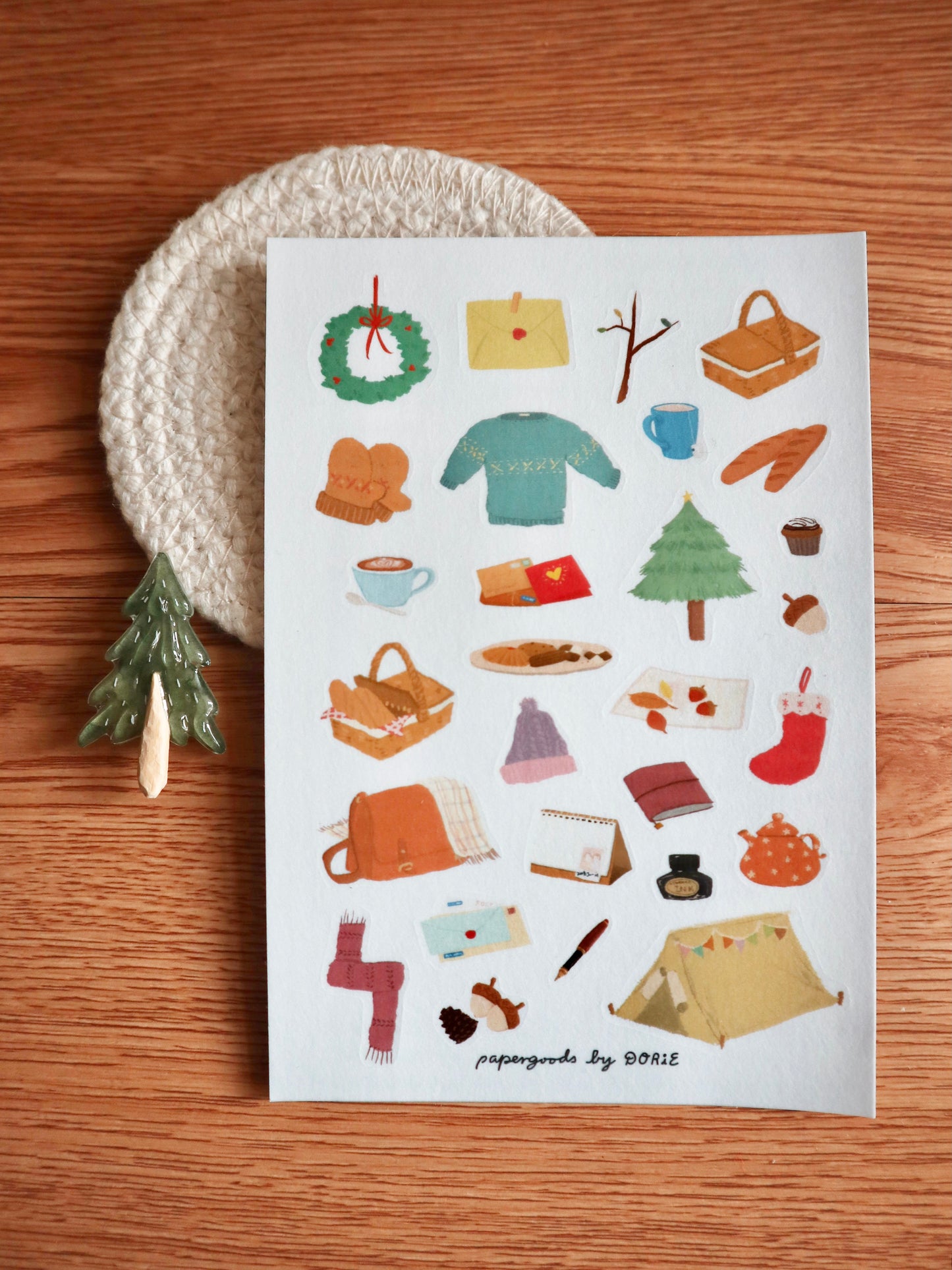 Christmas Theme Diecut Sticker Sheet