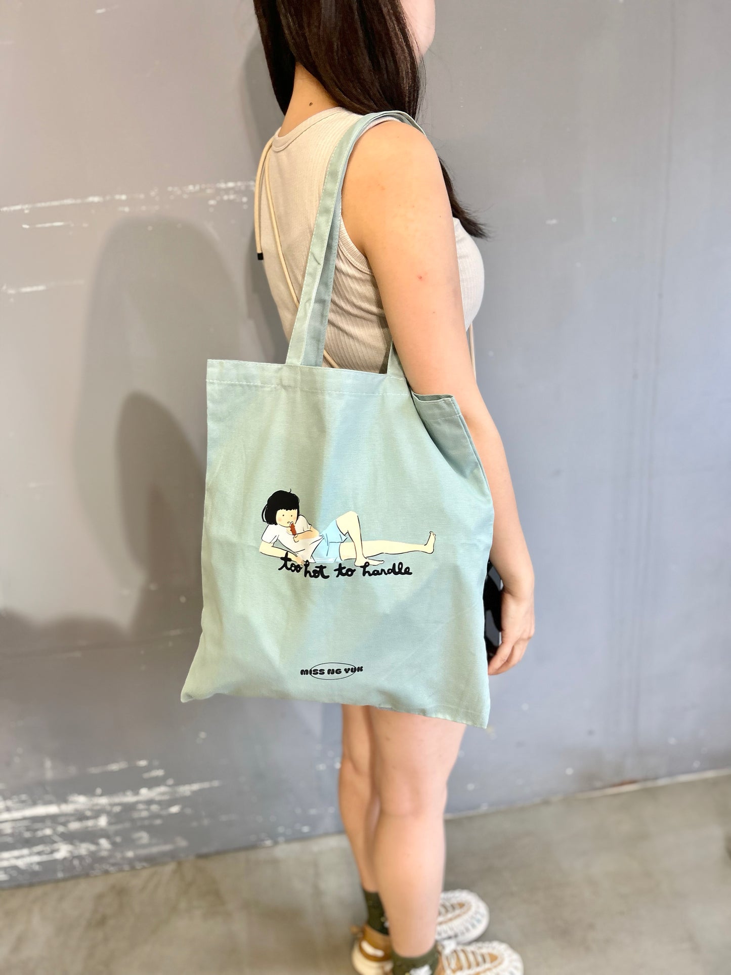 Miss Ng Yuk Too Hot to Handle Green Tote Bag