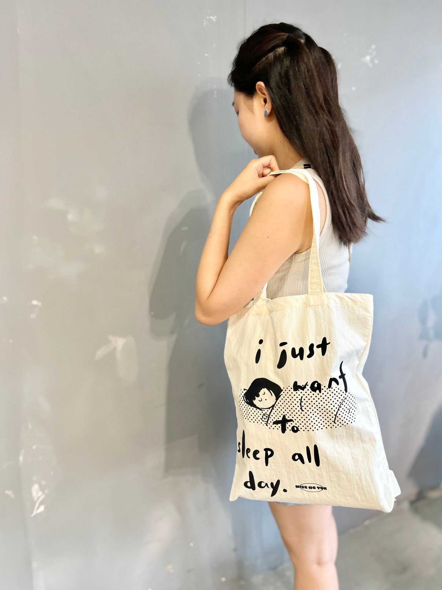 Miss Ng Yuk I Just Want to Sleep All Day Nylon Tote Bag