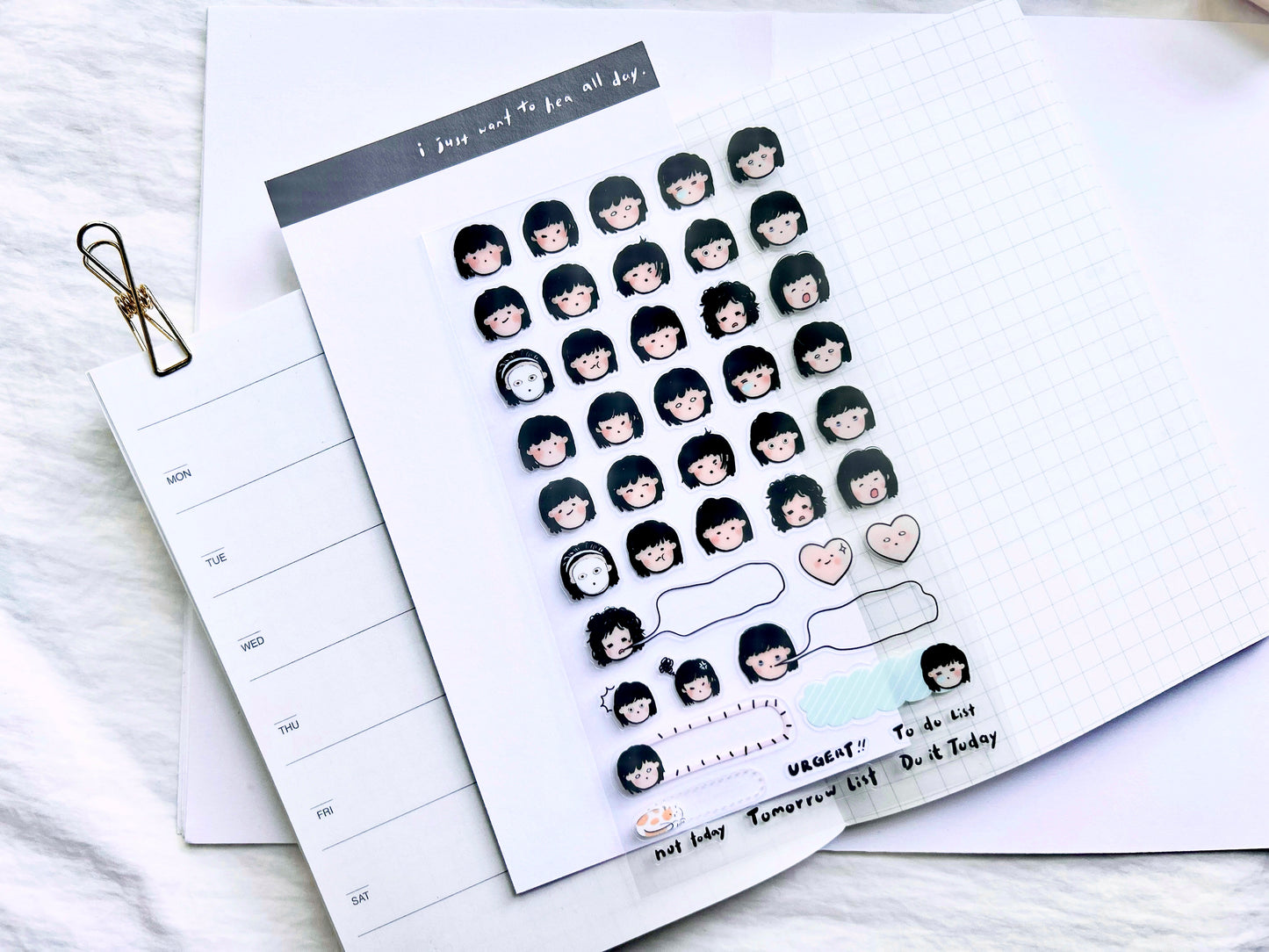 Miss Ng Yuk Sticker Sheet Vol.6 Daily Emotions Clear Sticker