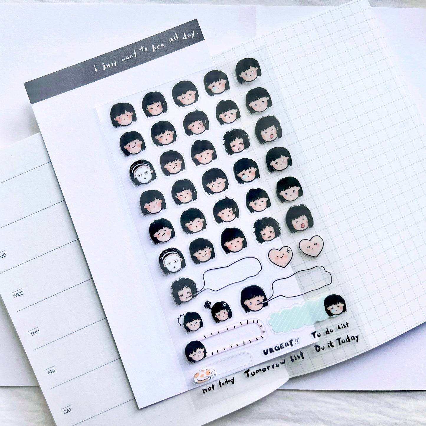 Miss Ng Yuk Sticker Sheet Vol.6 Daily Emotions Clear Sticker