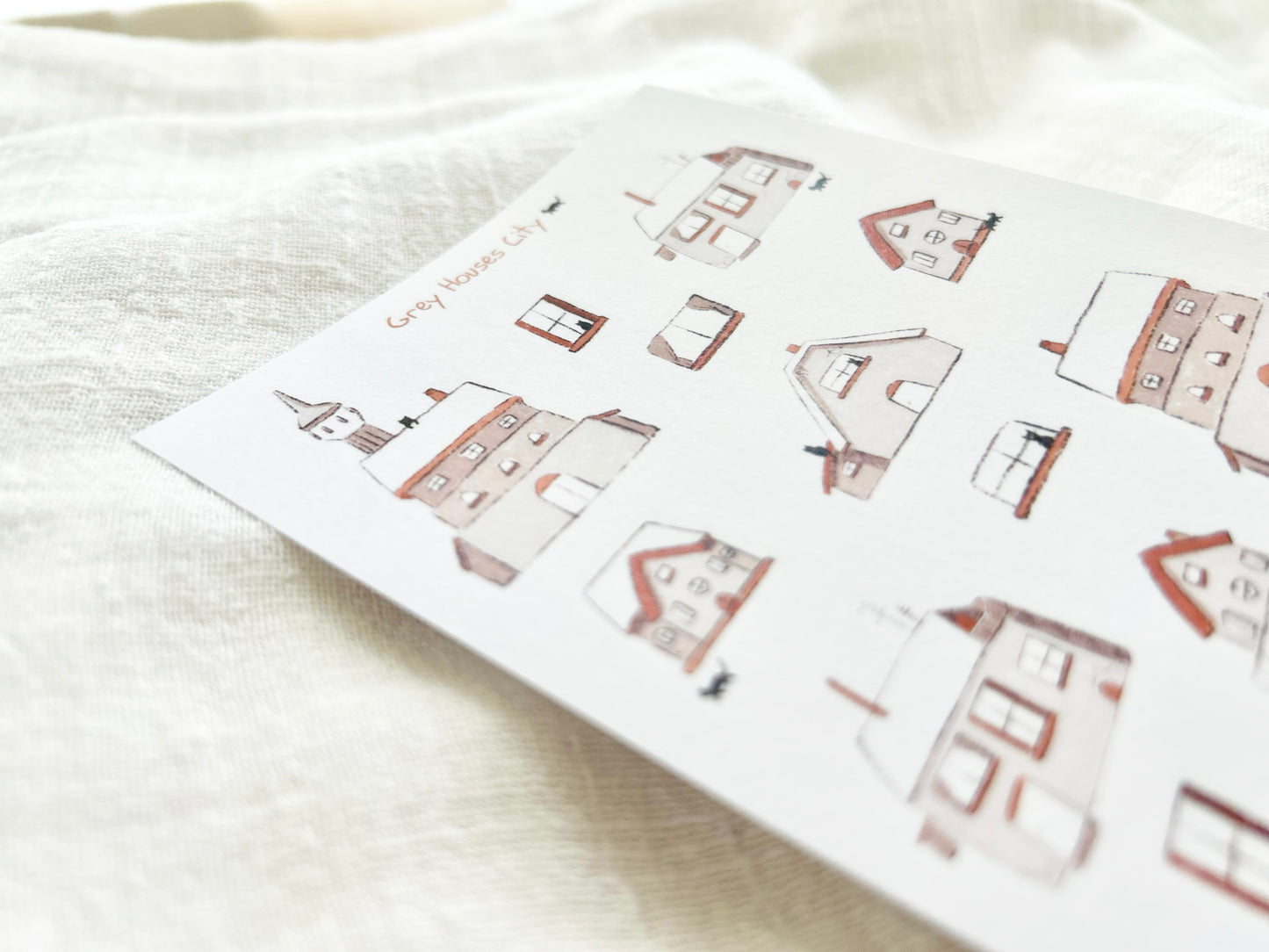 Grey Houses and Black Cats Sticker