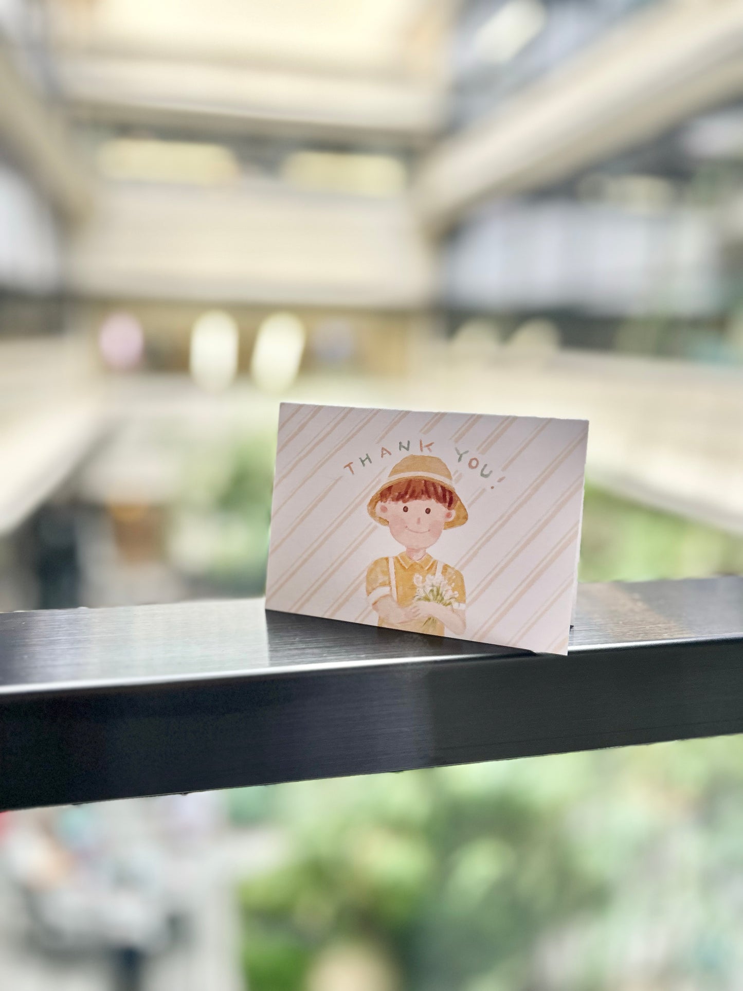 A Simple Thank You Mini Card (Boy holds a Bouquet)