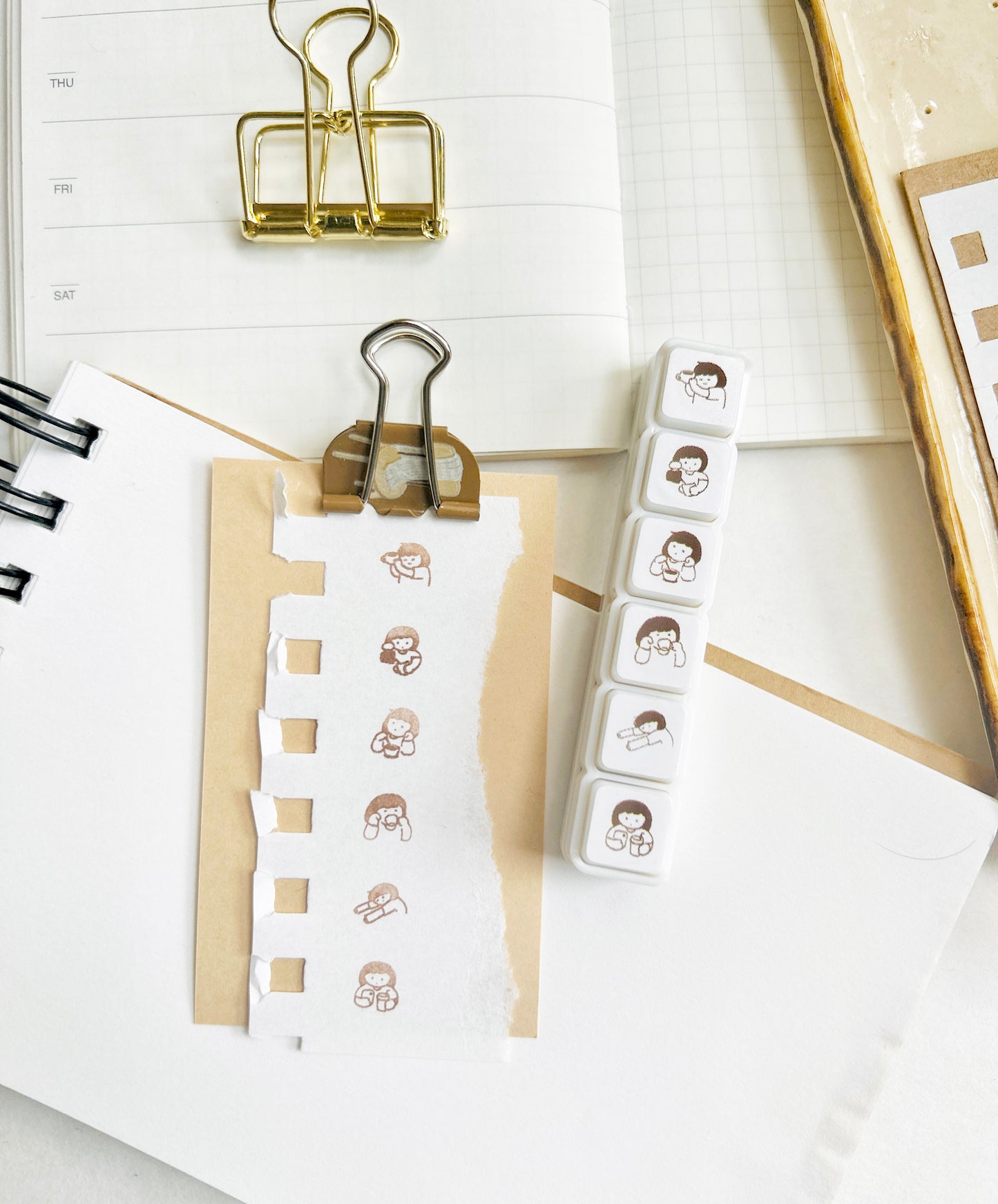 Miss Ng Yuk 6 in 1 Push-Button Stamps | Coffee Lover