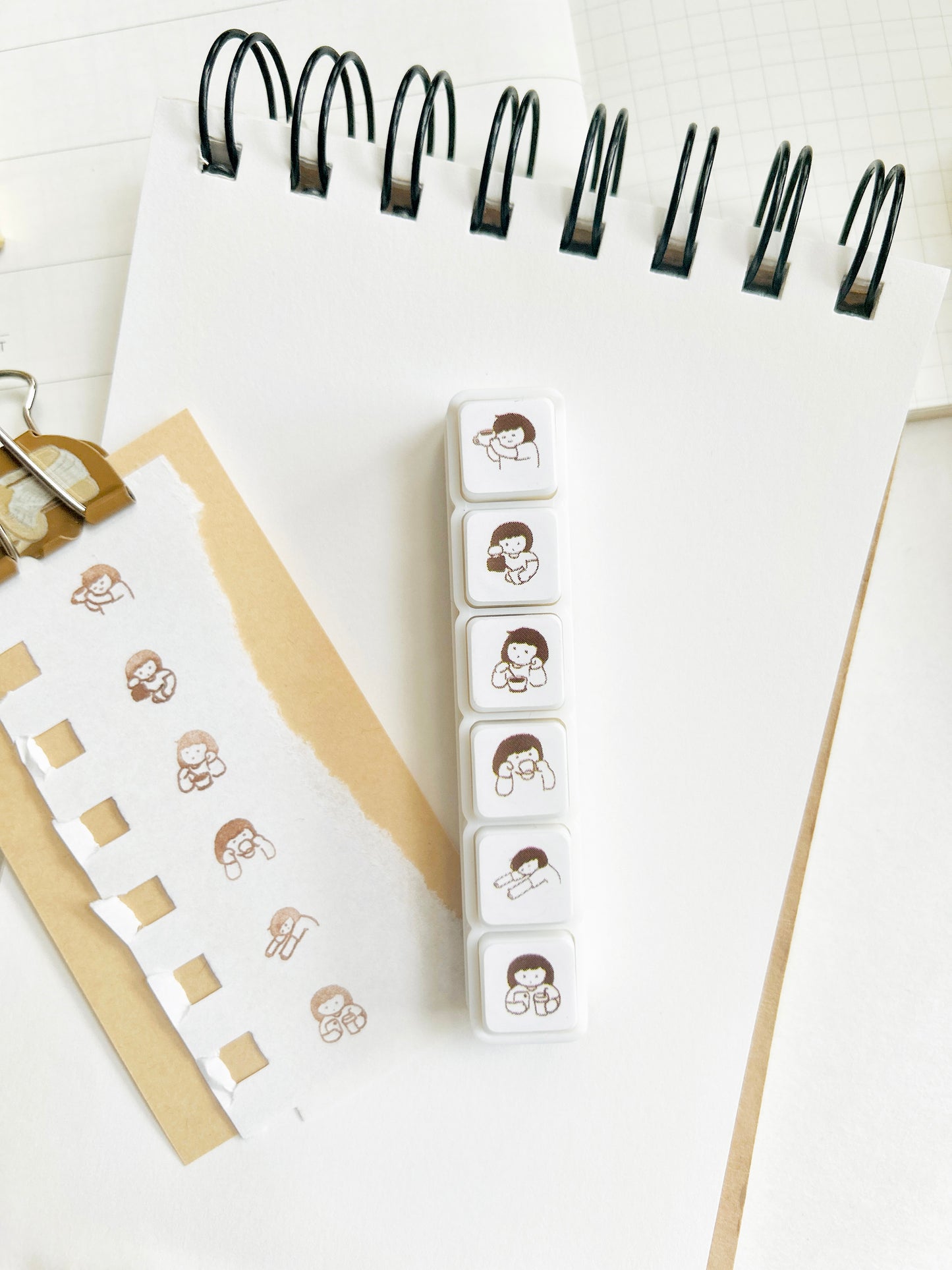 Miss Ng Yuk 6 in 1 Push-Button Stamps | Coffee Lover