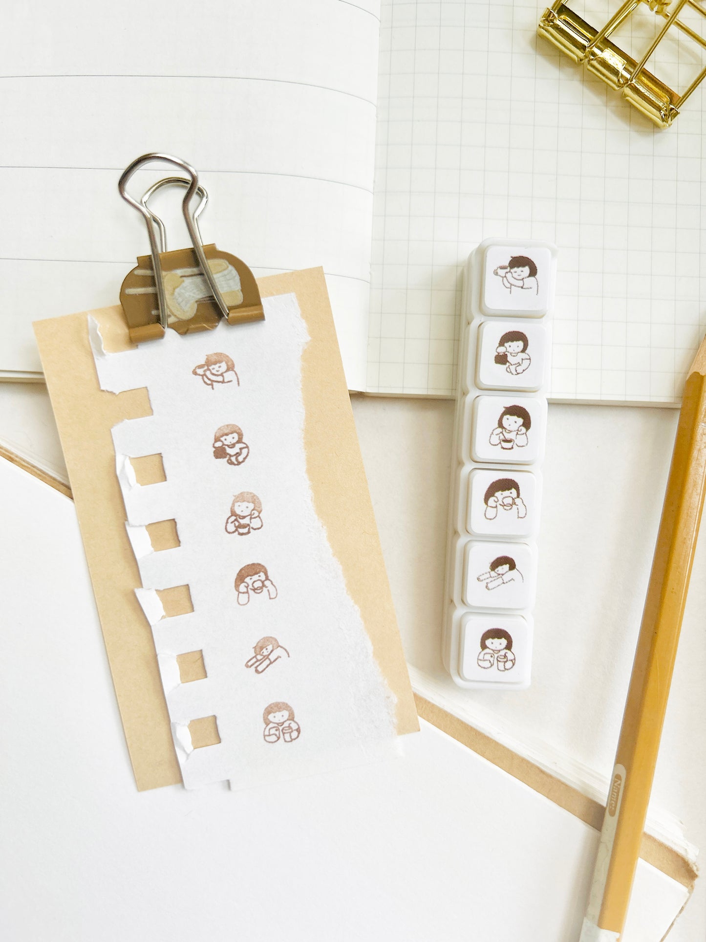 Miss Ng Yuk 6 in 1 Push-Button Stamps | Coffee Lover
