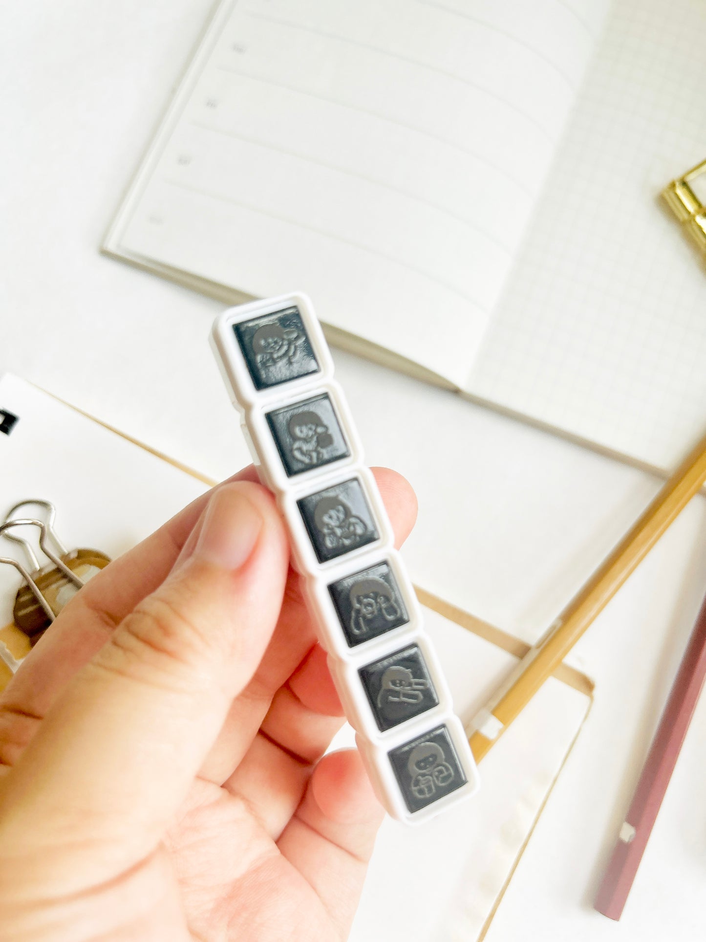 Miss Ng Yuk 6 in 1 Push-Button Stamps | Coffee Lover