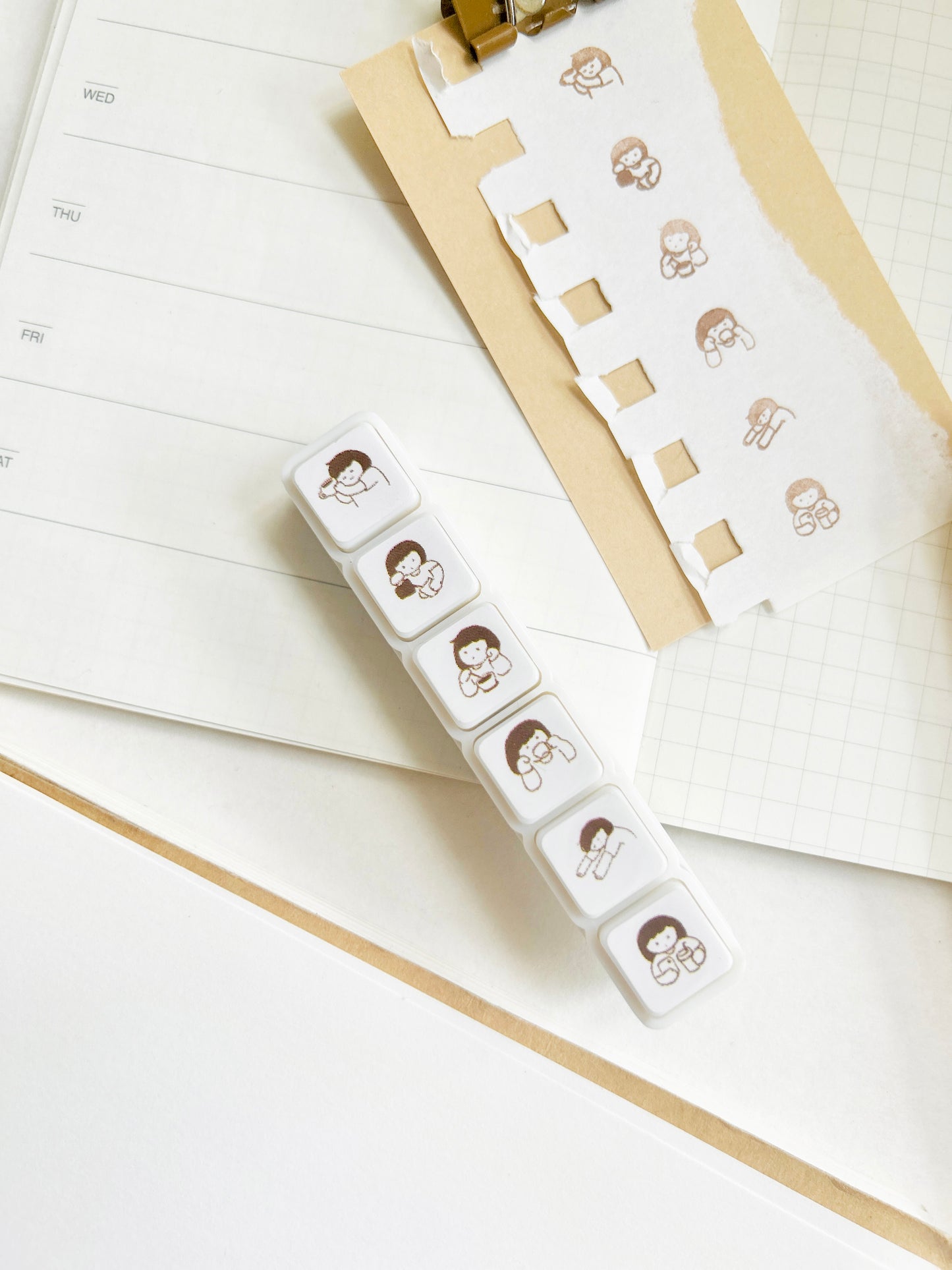 Miss Ng Yuk 6 in 1 Push-Button Stamps | Coffee Lover