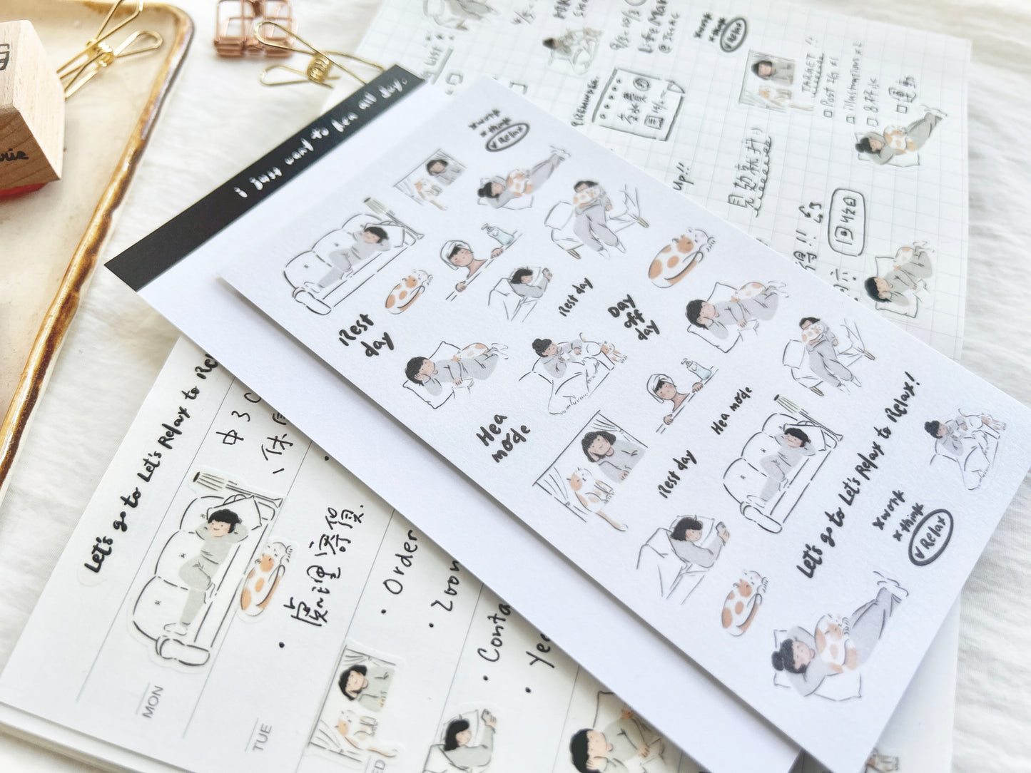 Miss Ng Yuk Sticker Sheet Vol.4 Let's Relax
