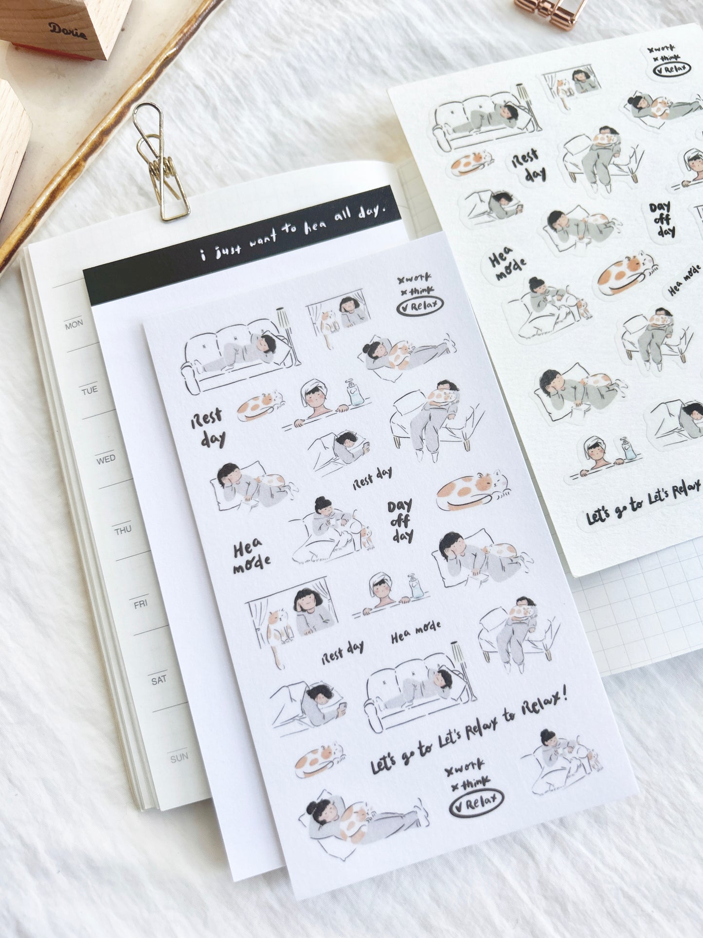 Miss Ng Yuk Sticker Sheet Vol.4 Let's Relax