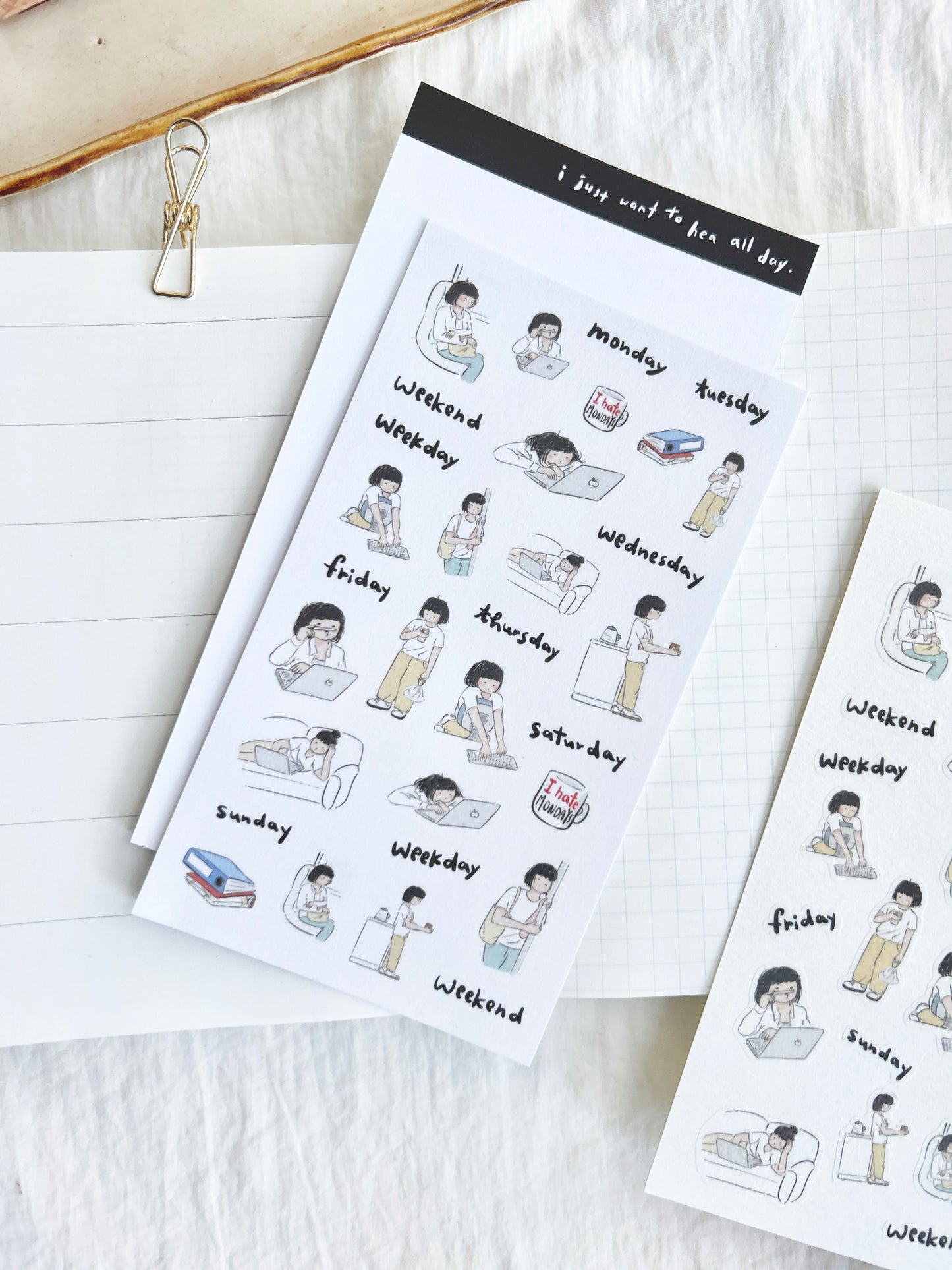 Miss Ng Yuk Sticker Sheet Vol.7 Too Sleepy to Work