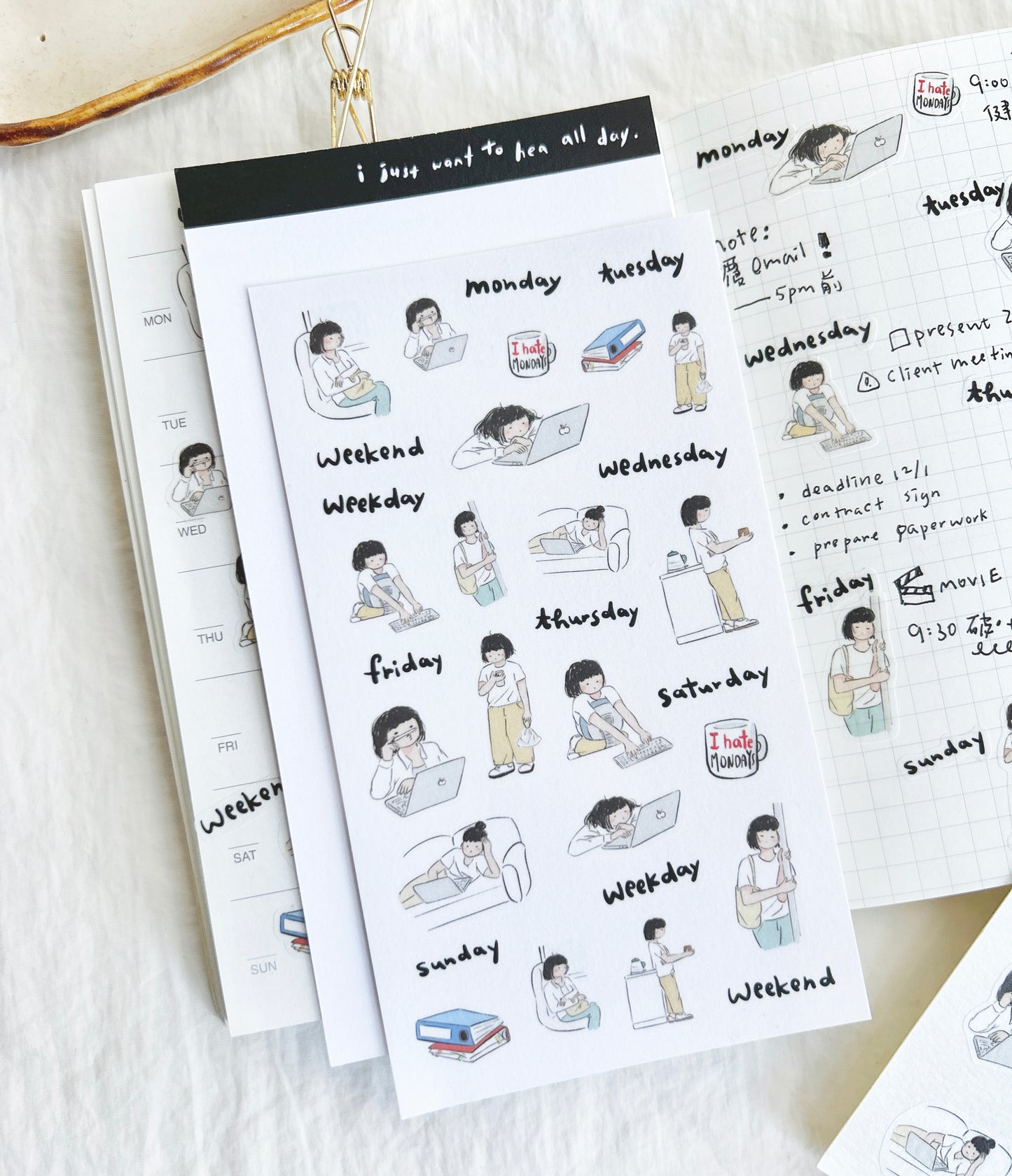 Miss Ng Yuk Sticker Sheet Vol.7 Too Sleepy to Work