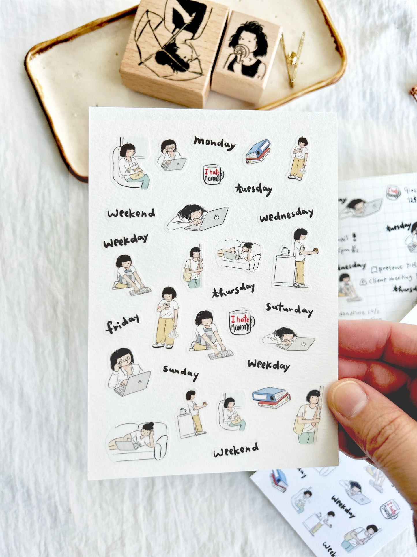 Miss Ng Yuk Sticker Sheet Vol.7 Too Sleepy to Work