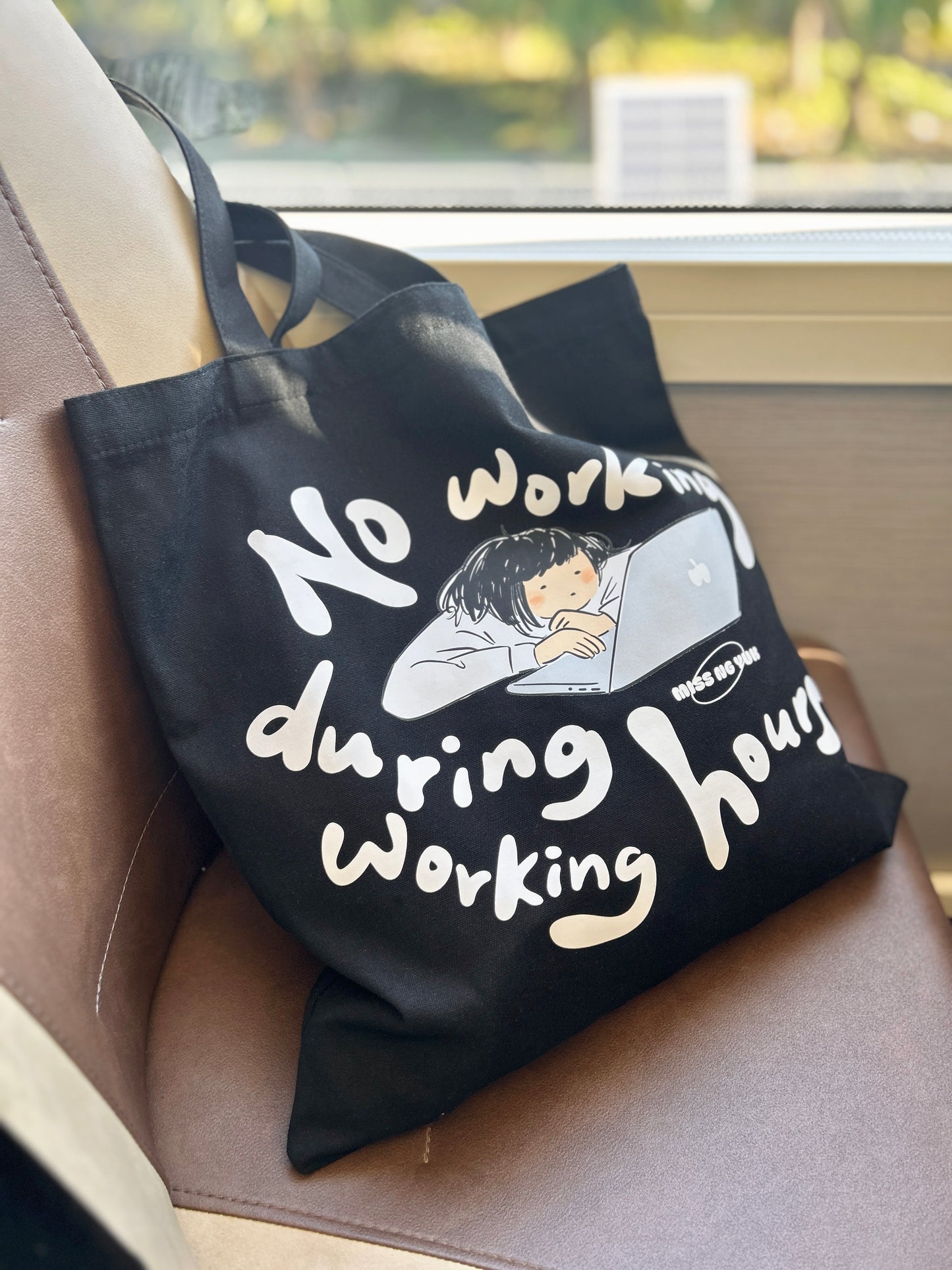 Miss Ng Yuk No Working Tote Bag (Black)