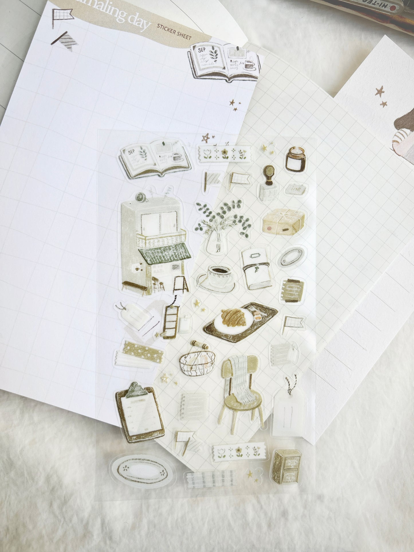 Journaling at a Café Sticker Sheet