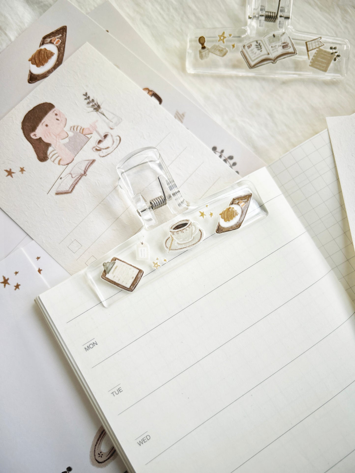 Journaling at a Café Clear Clip