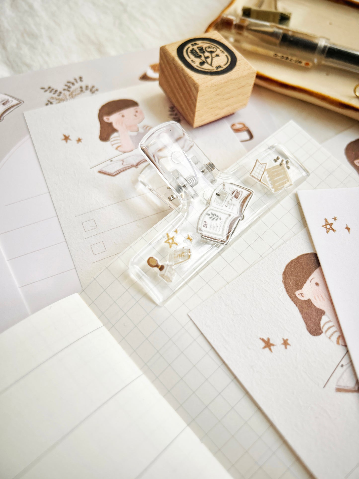 Journaling at a Café Clear Clip