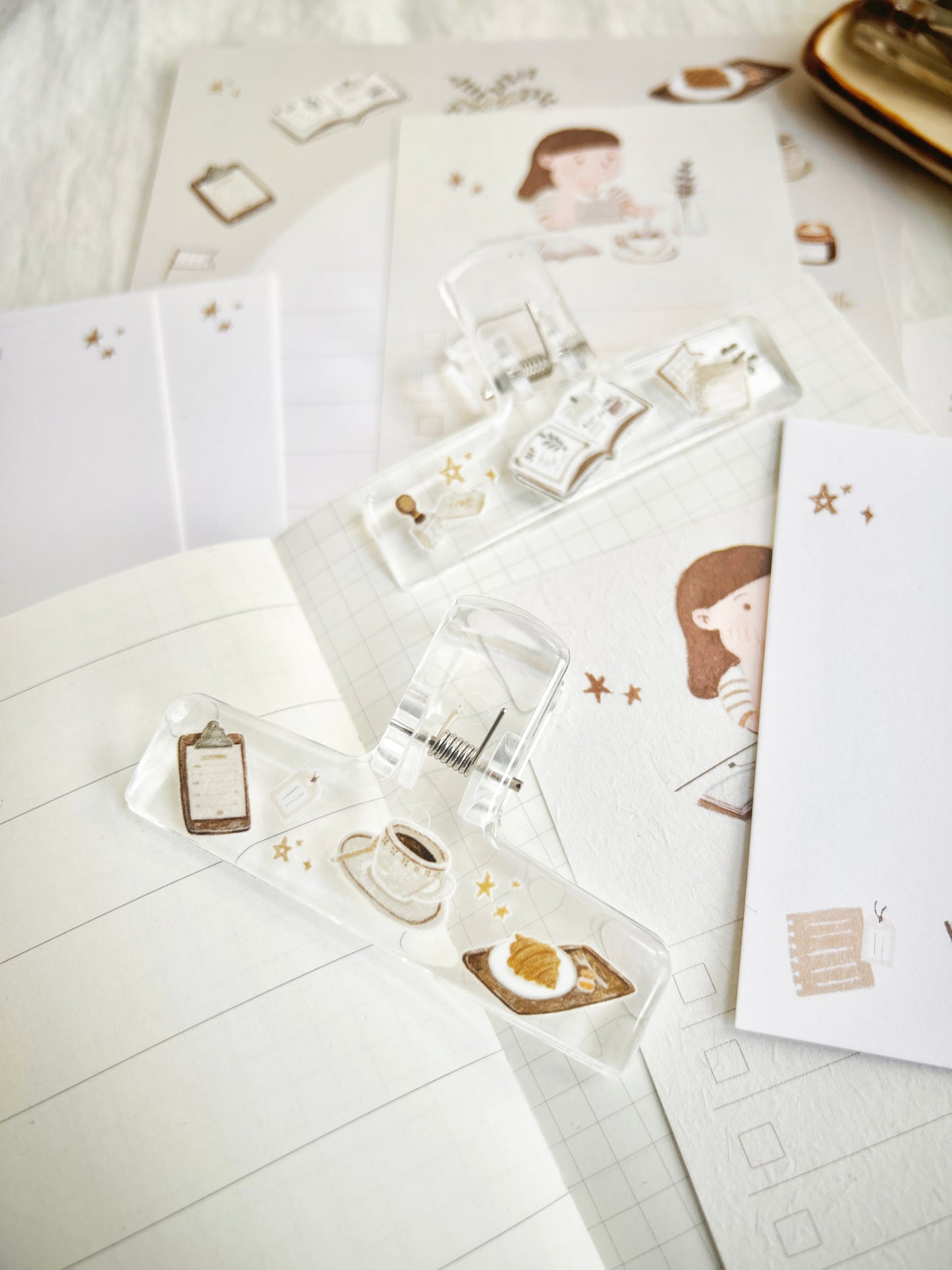 Journaling at a Café Clear Clip
