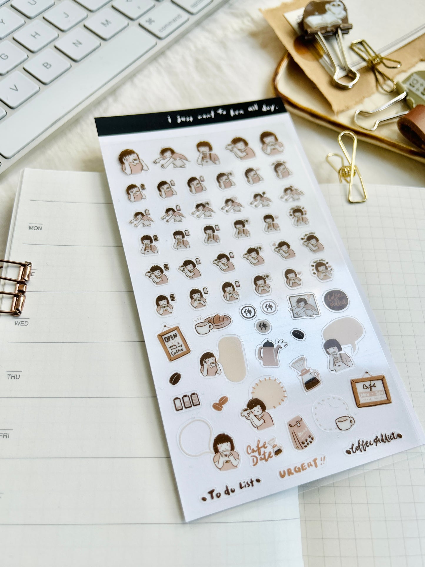Miss Ng Yuk Sticker Sheet Vol.8 Coffee Addict