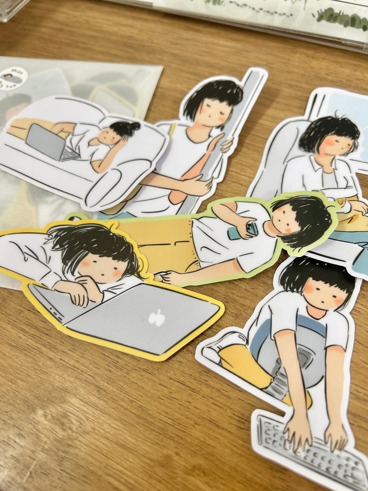 Miss Ng Yuk Removable Sticker Set Too Sleepy to Work Series (6 Big Sticker)