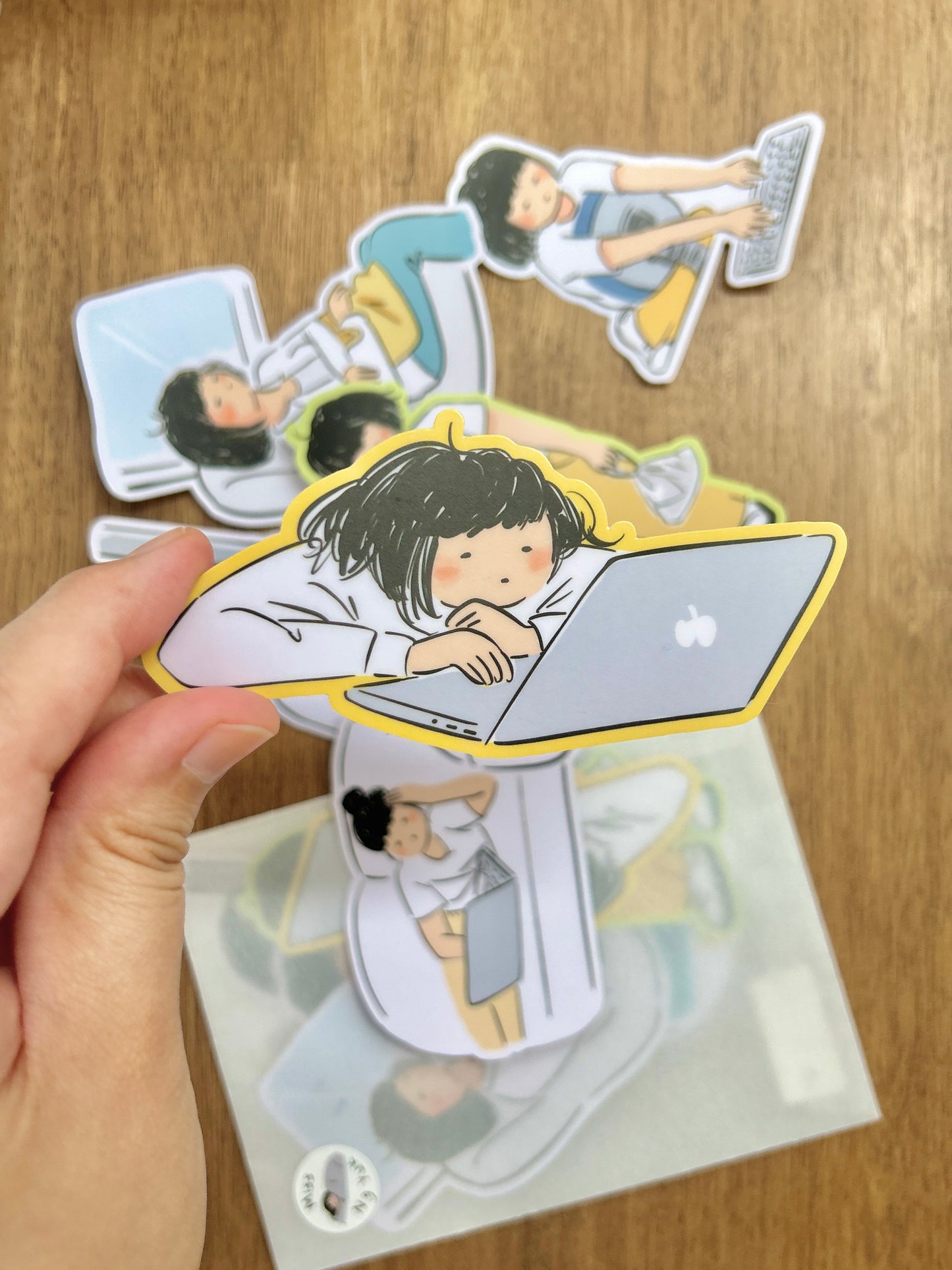 Miss Ng Yuk Removable Sticker Set Too Sleepy to Work Series (6 Big Sticker)