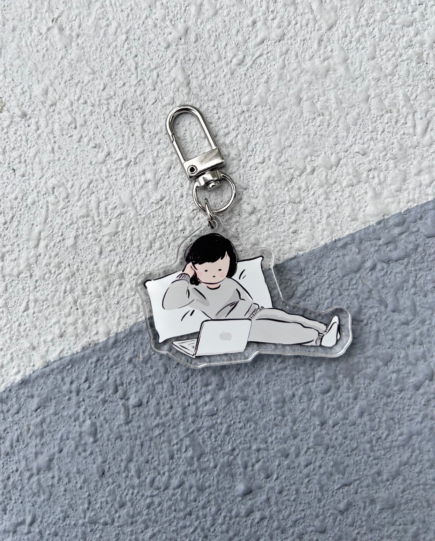 Miss Ng Yuk With Her Computer Keychain