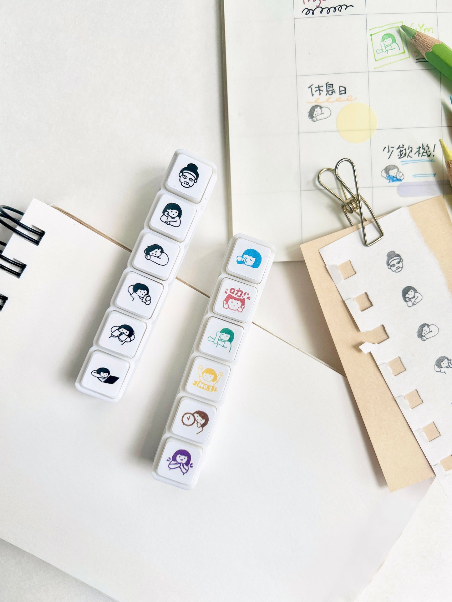 Miss Ng Yuk 6 in 1 Push-Button Stamps | Good Habits