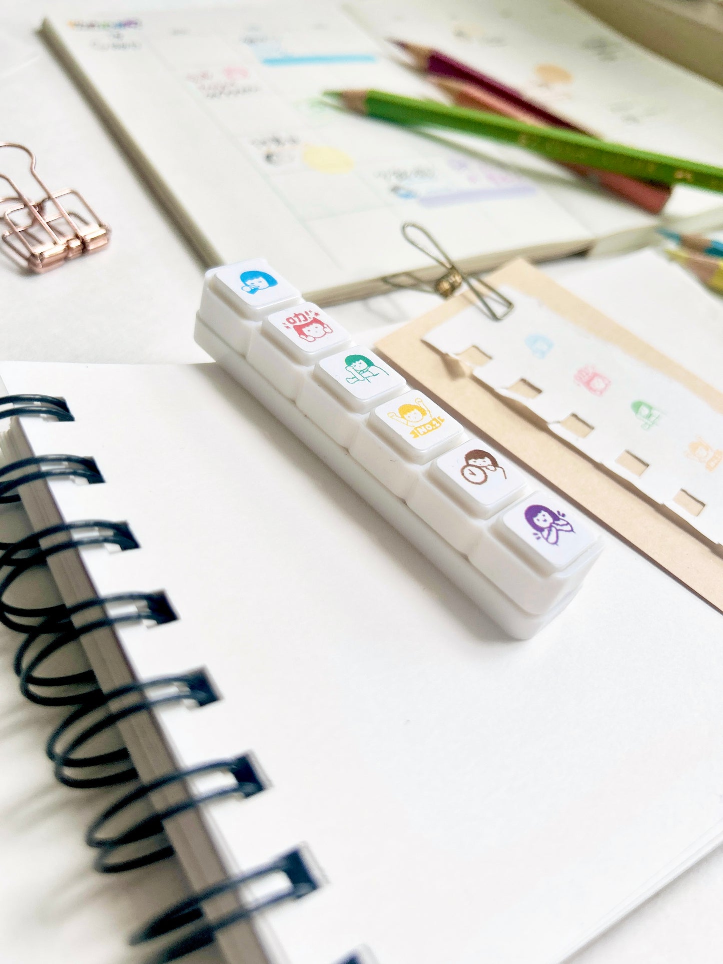 Miss Ng Yuk 6 in 1 Push-Button Stamps | Good Habits