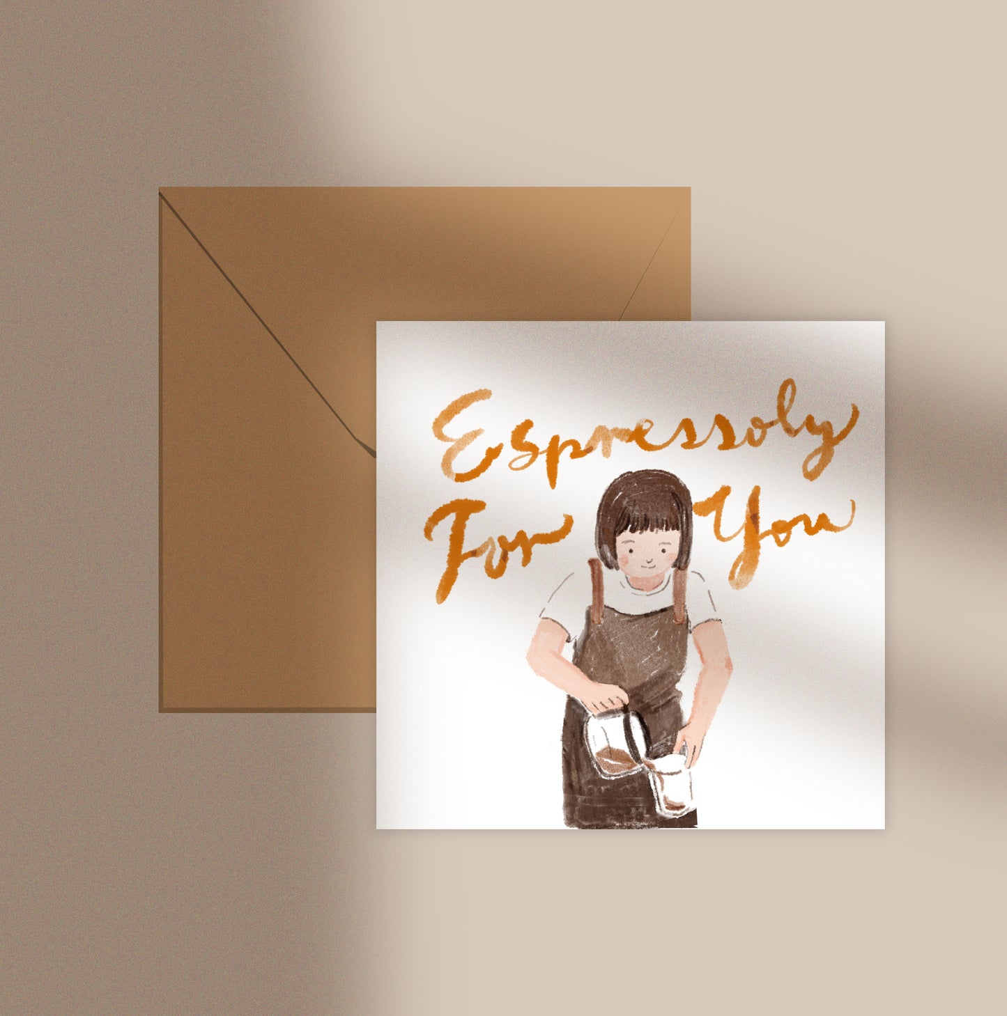 Espressoly For You Greeting Card (Female Barista)