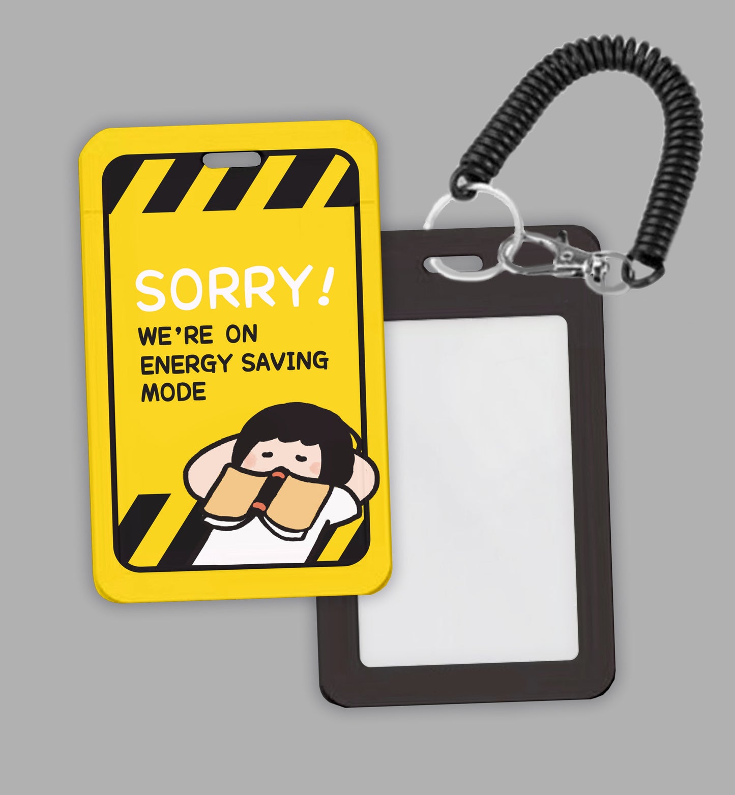 Warning Series Energy Saving Mode Sliding Badge Holder