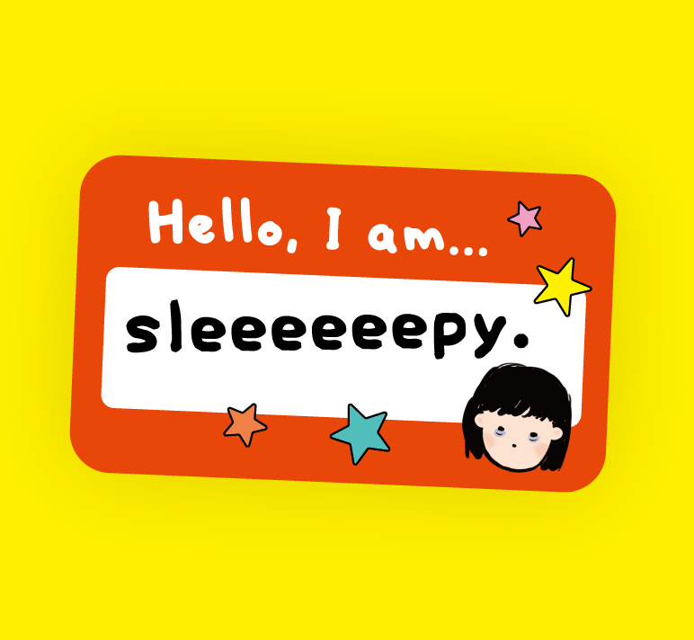吳郁小姐警告系列 #12 Hello I am Sleepy | 行李 電腦 防水貼紙