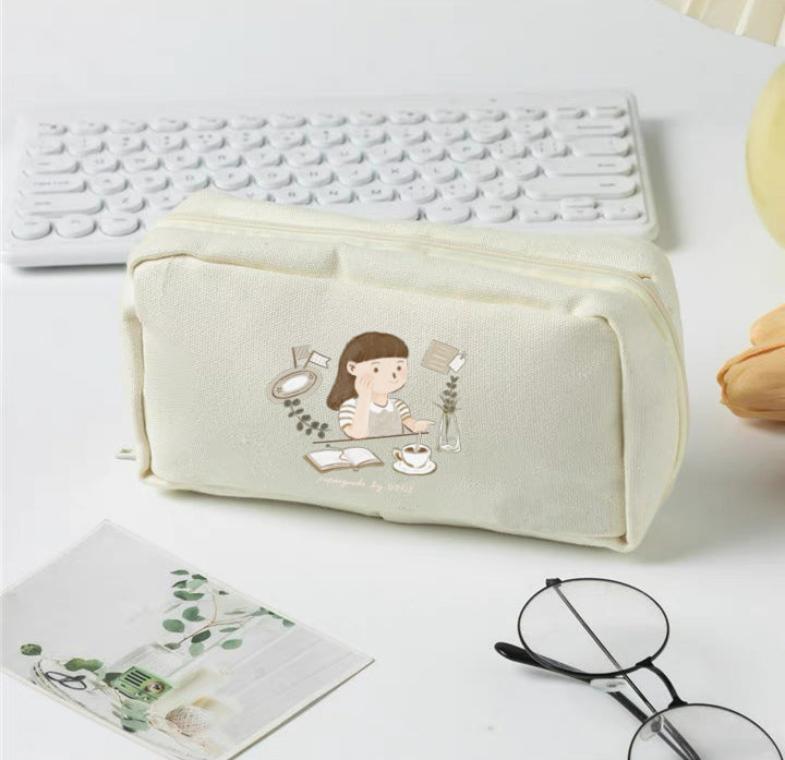Journaling at a Café Pencil Case
