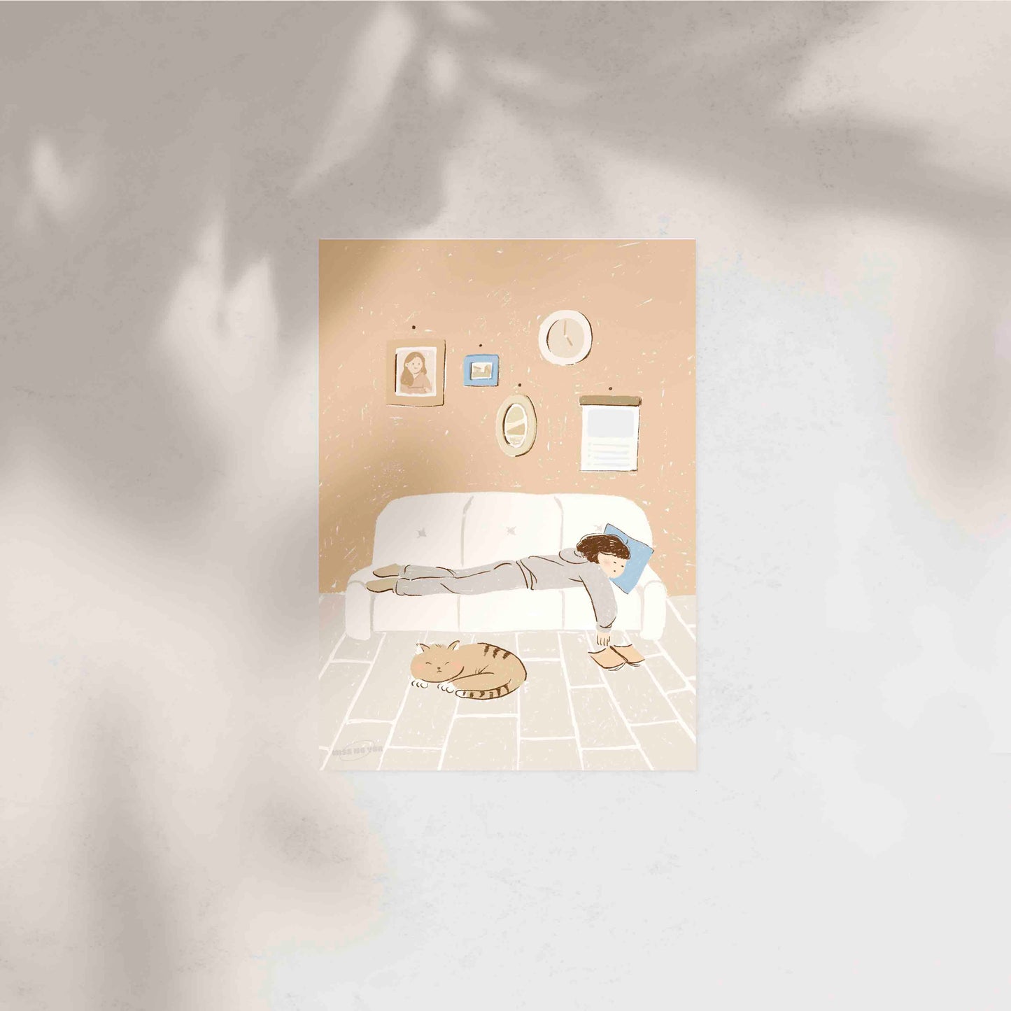Miss Ng Yuk Sofa & Cat Postcard