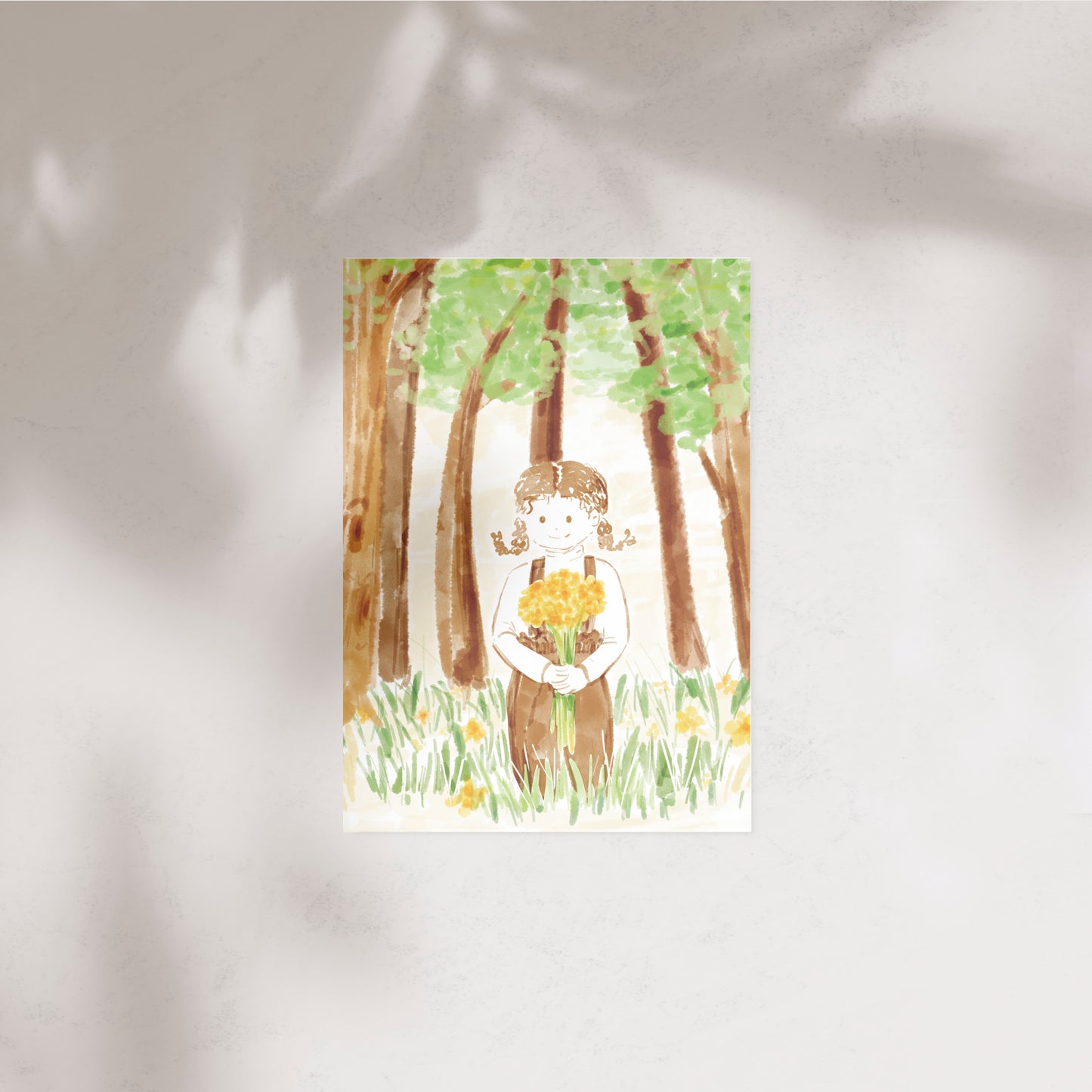 Lydian Broom Forrest Illustration Postcard