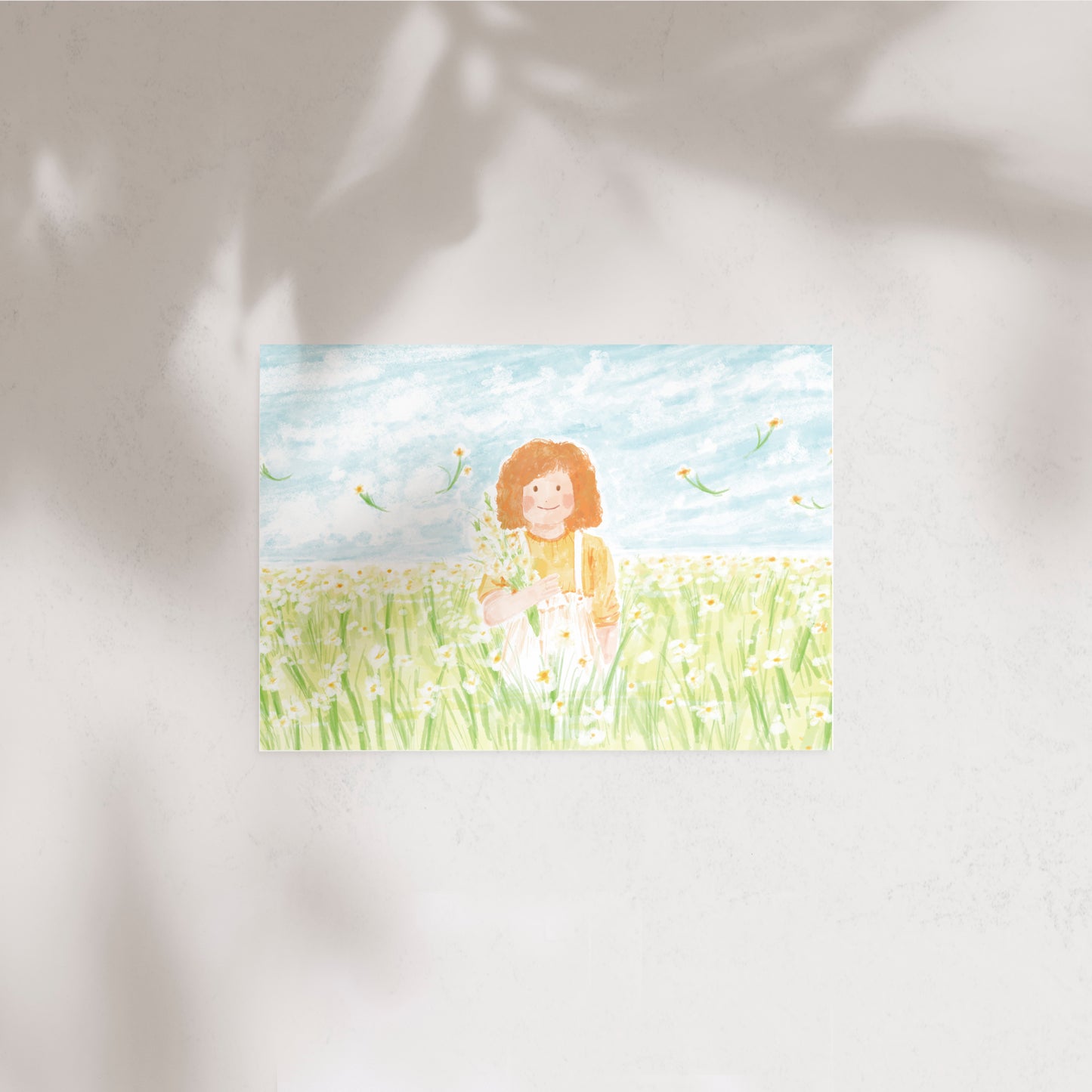 Plumeria Flower Bed Illustration Postcard