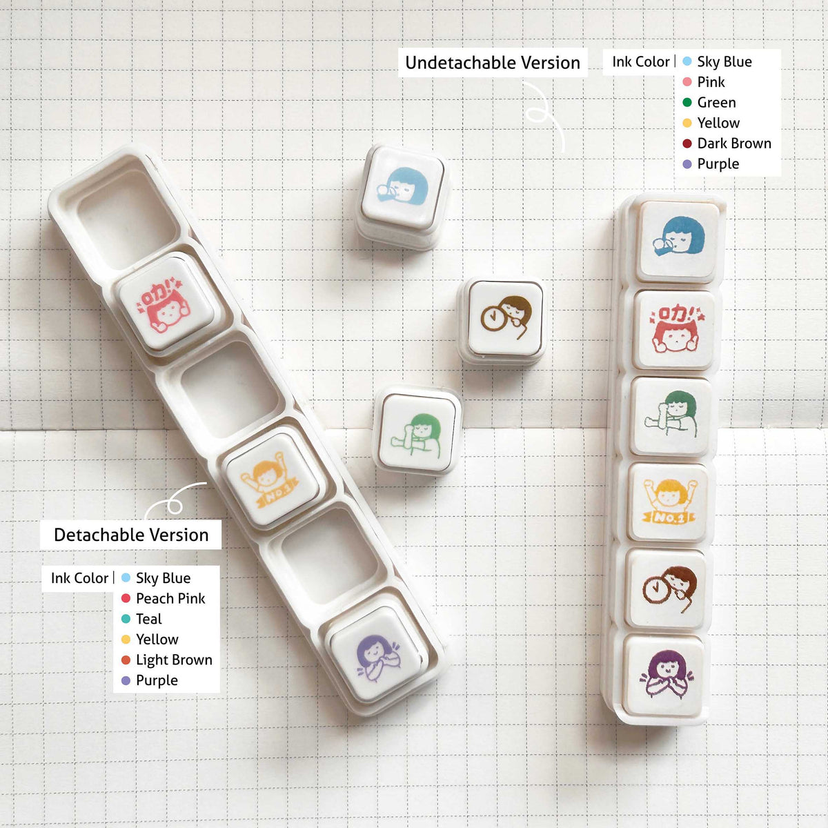 Miss Ng Yuk 6 in 1 Detachable Push-Button Stamps | Good Habits