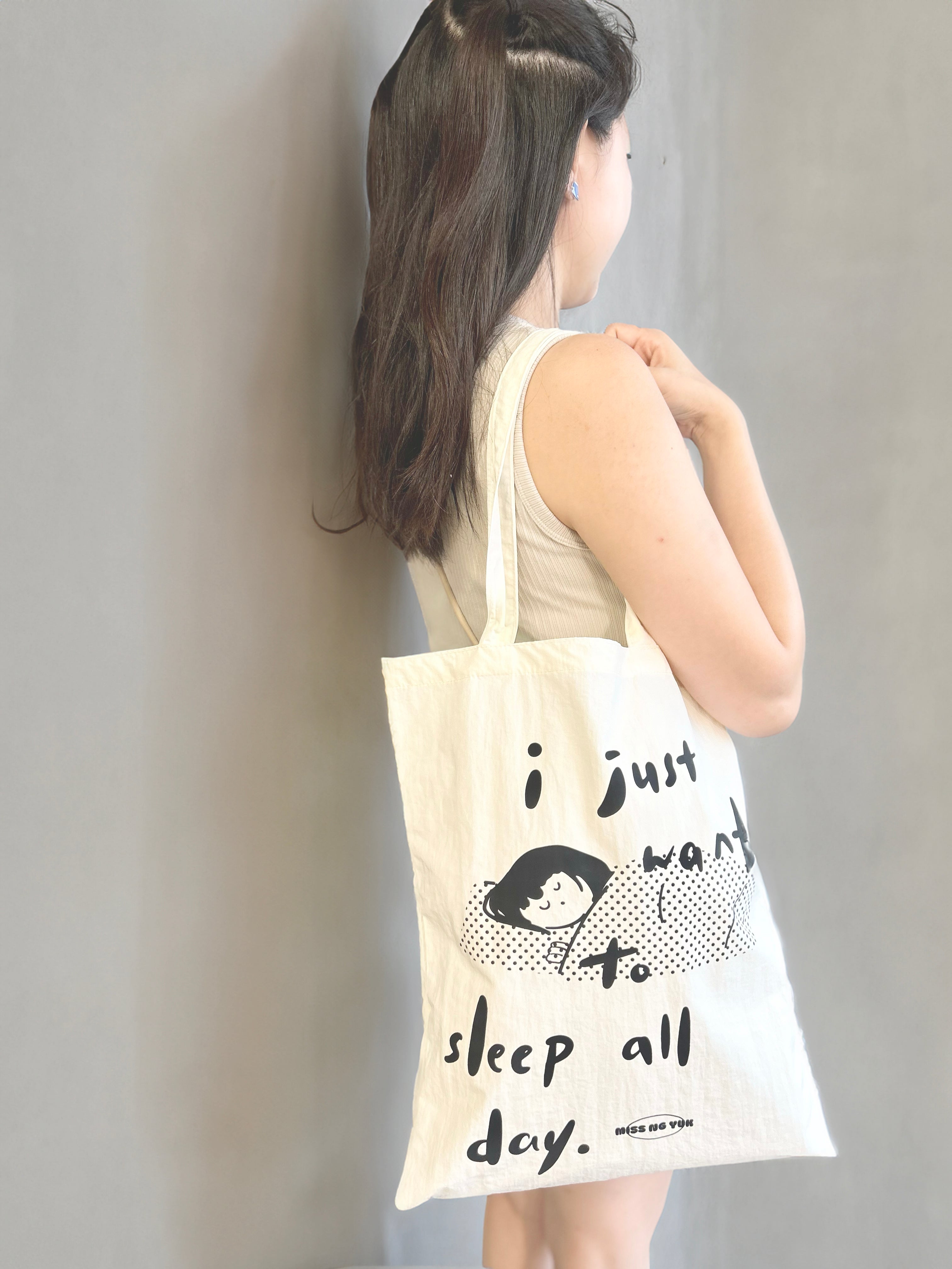 Miss Ng Yuk I Just Want to Sleep All Day Nylon Tote Bag