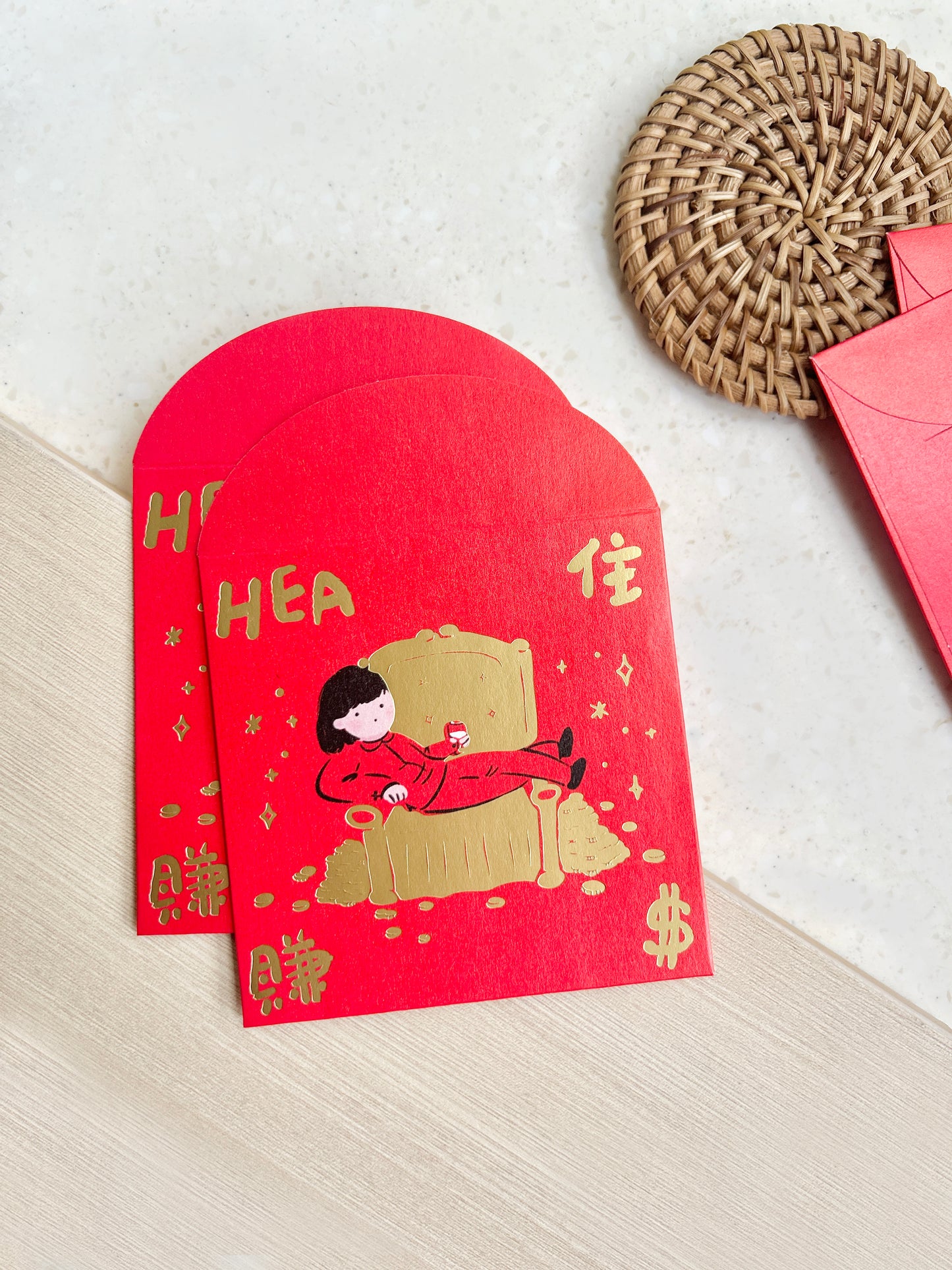 Miss Ng Yuk Cantonese Blessing "Hea 住賺錢" Red Packet