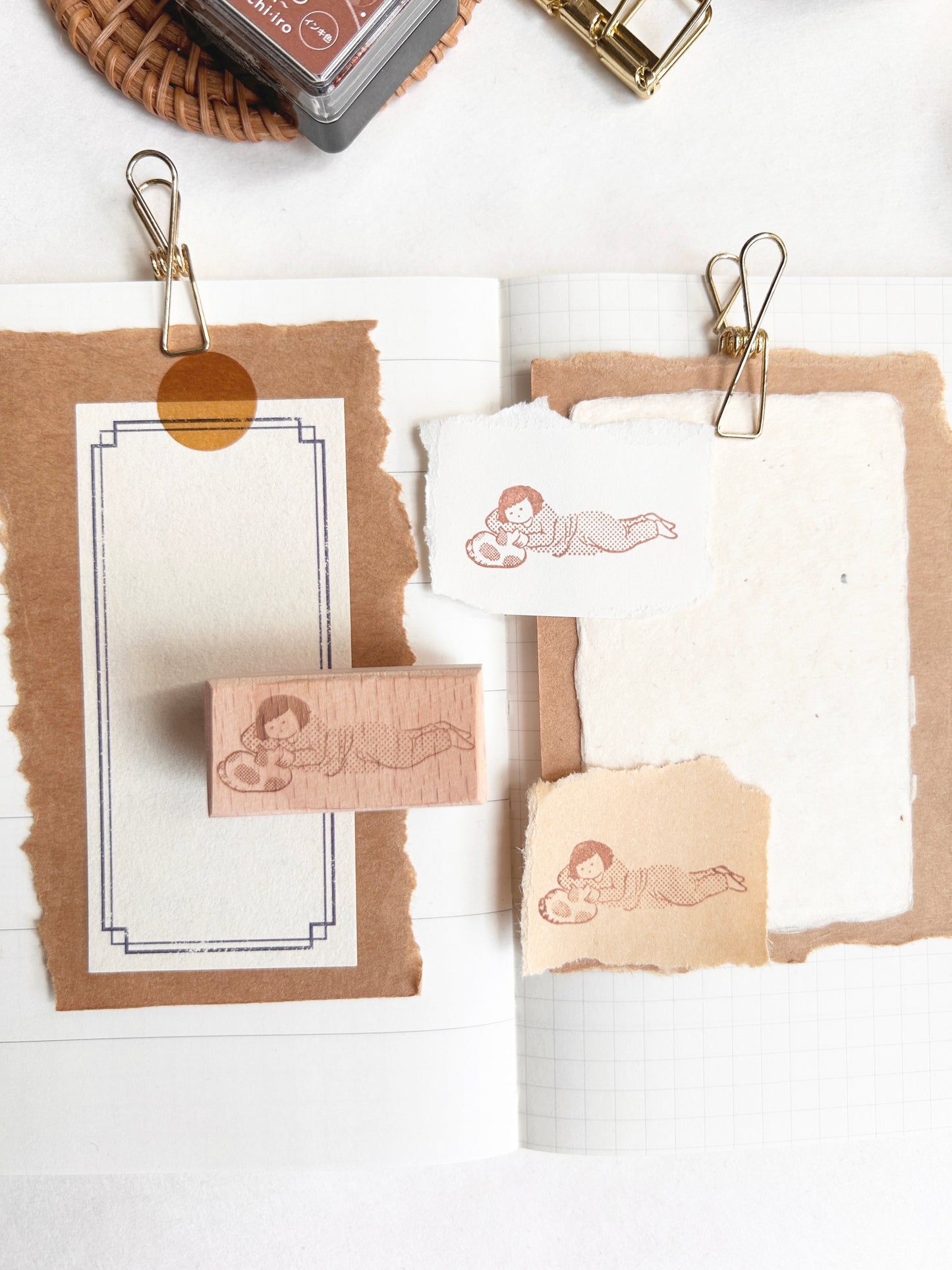 Miss Ng Yuk Petting a Cat Stamp