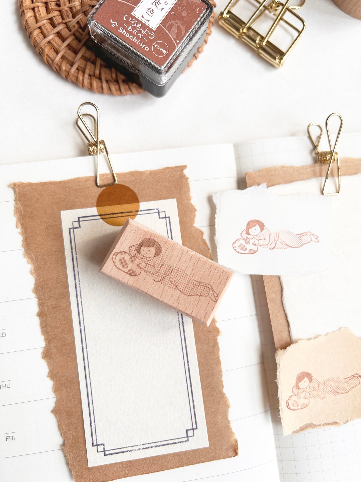 Miss Ng Yuk Petting a Cat Stamp