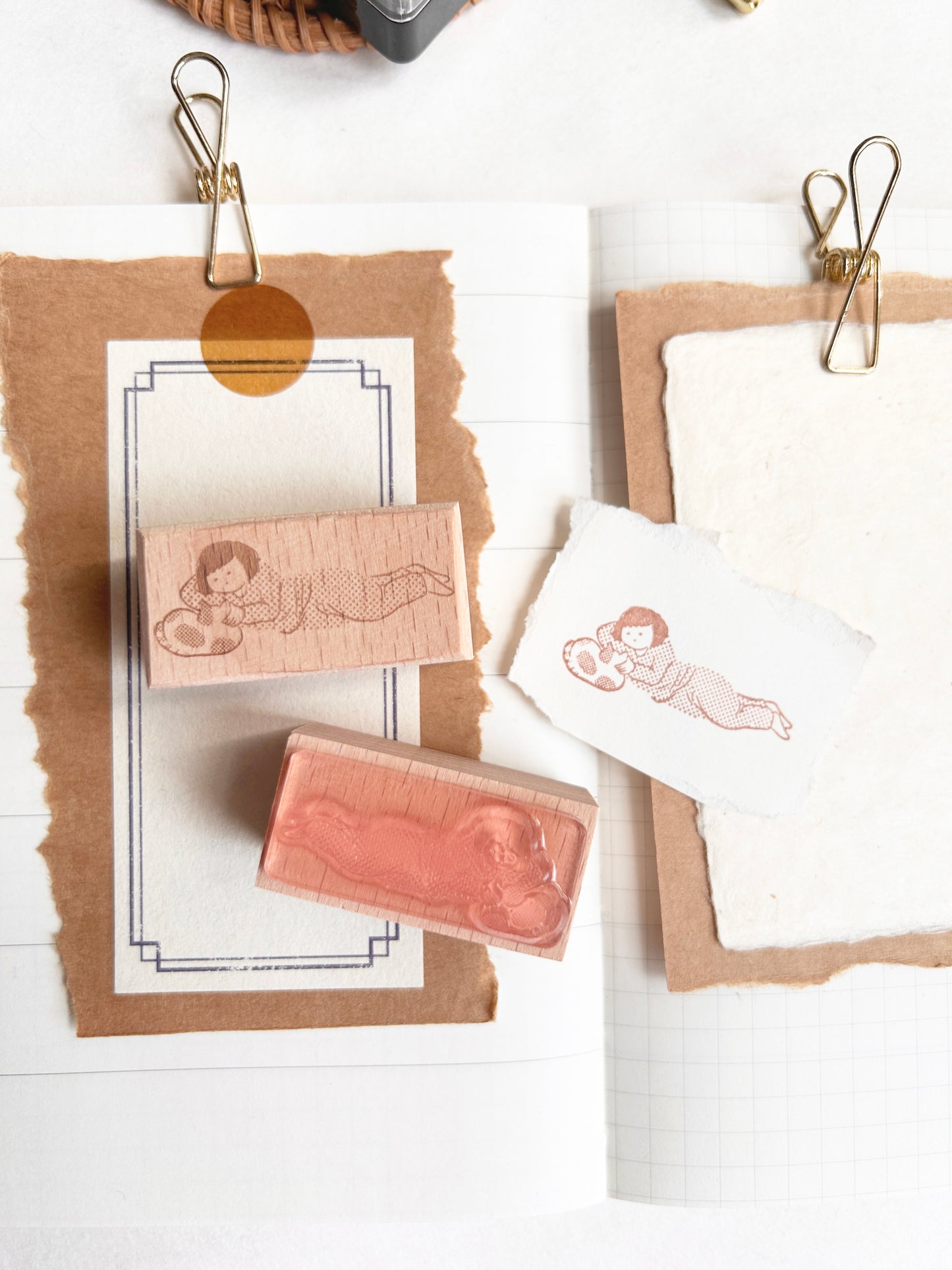 Miss Ng Yuk Petting a Cat Stamp