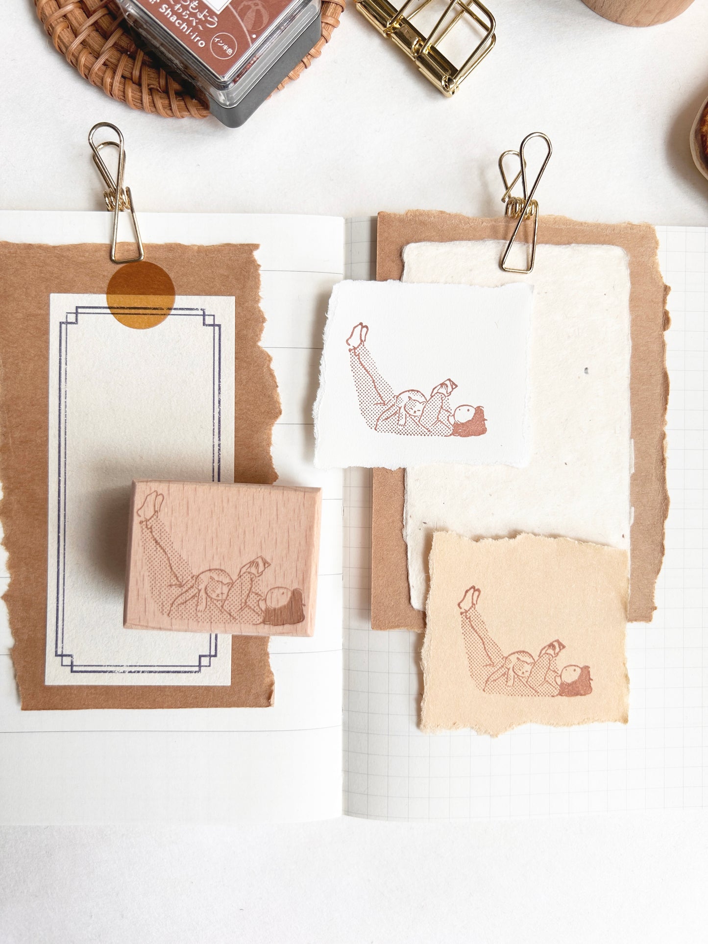 Miss Ng Yuk Read with Cat Stamp