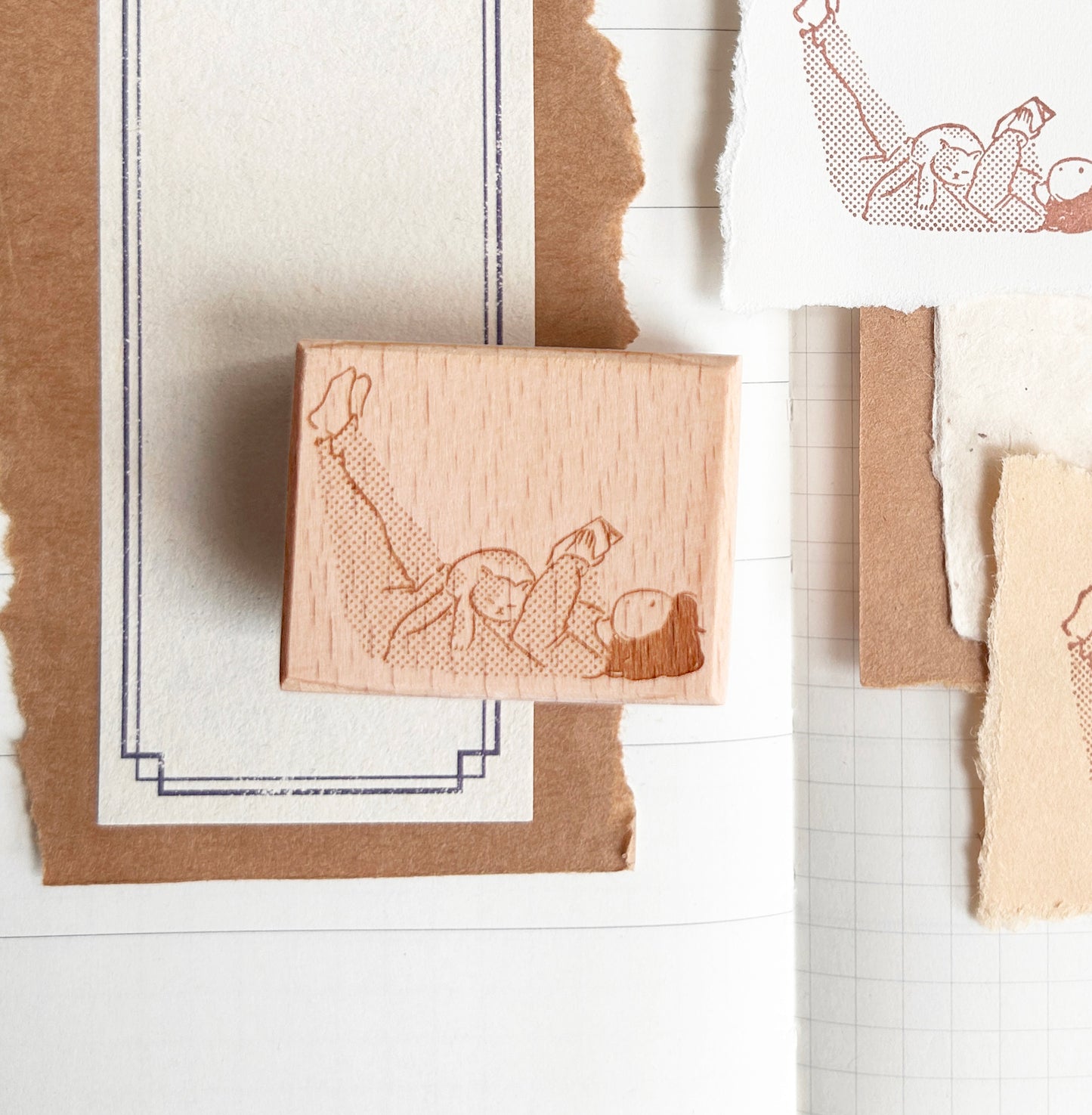 Miss Ng Yuk Read with Cat Stamp