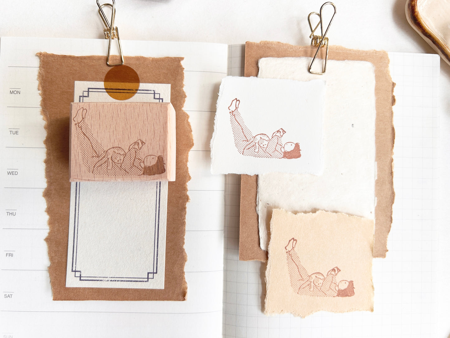 Miss Ng Yuk Read with Cat Stamp