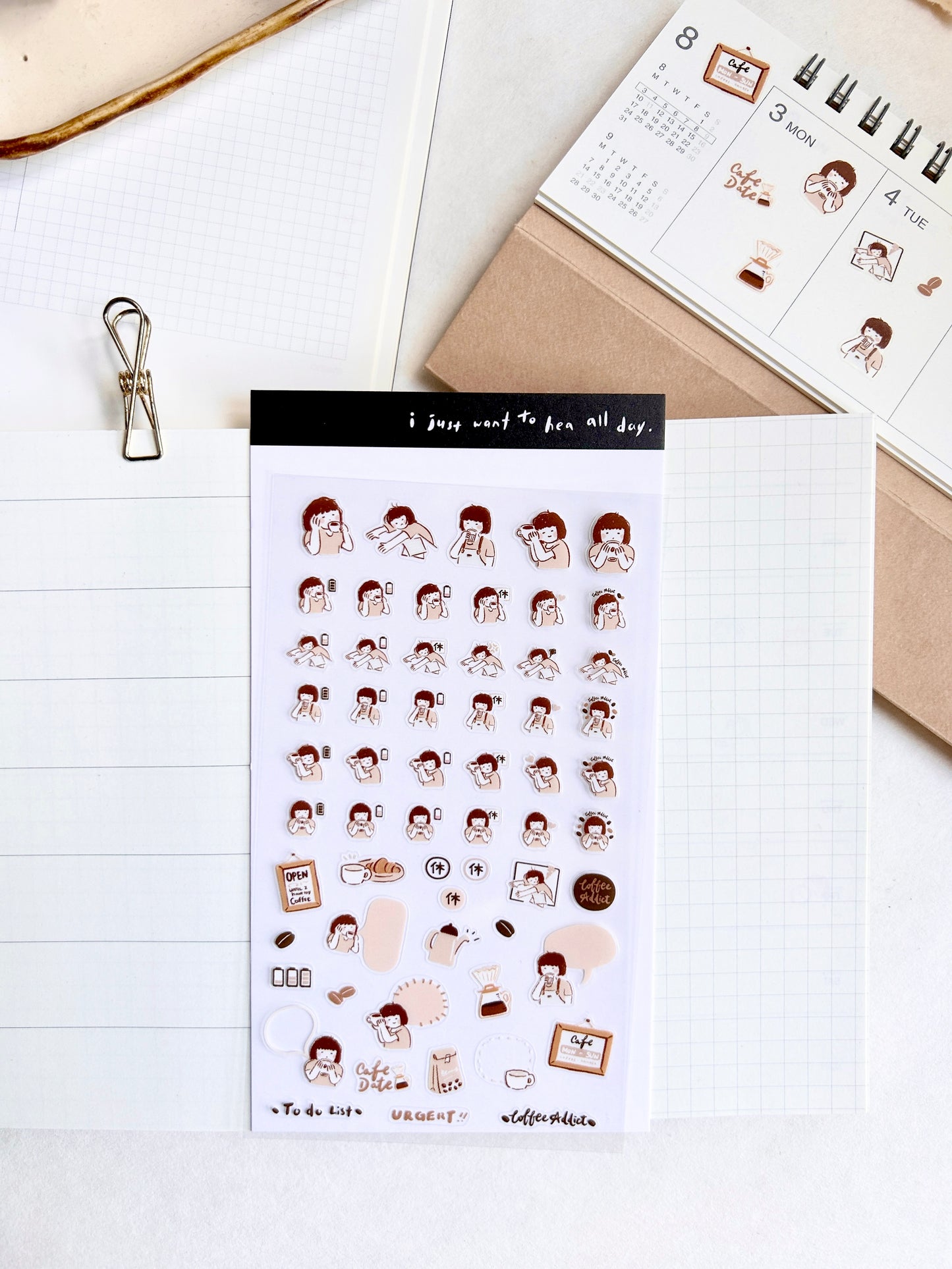Miss Ng Yuk Sticker Sheet Vol.8 Coffee Addict