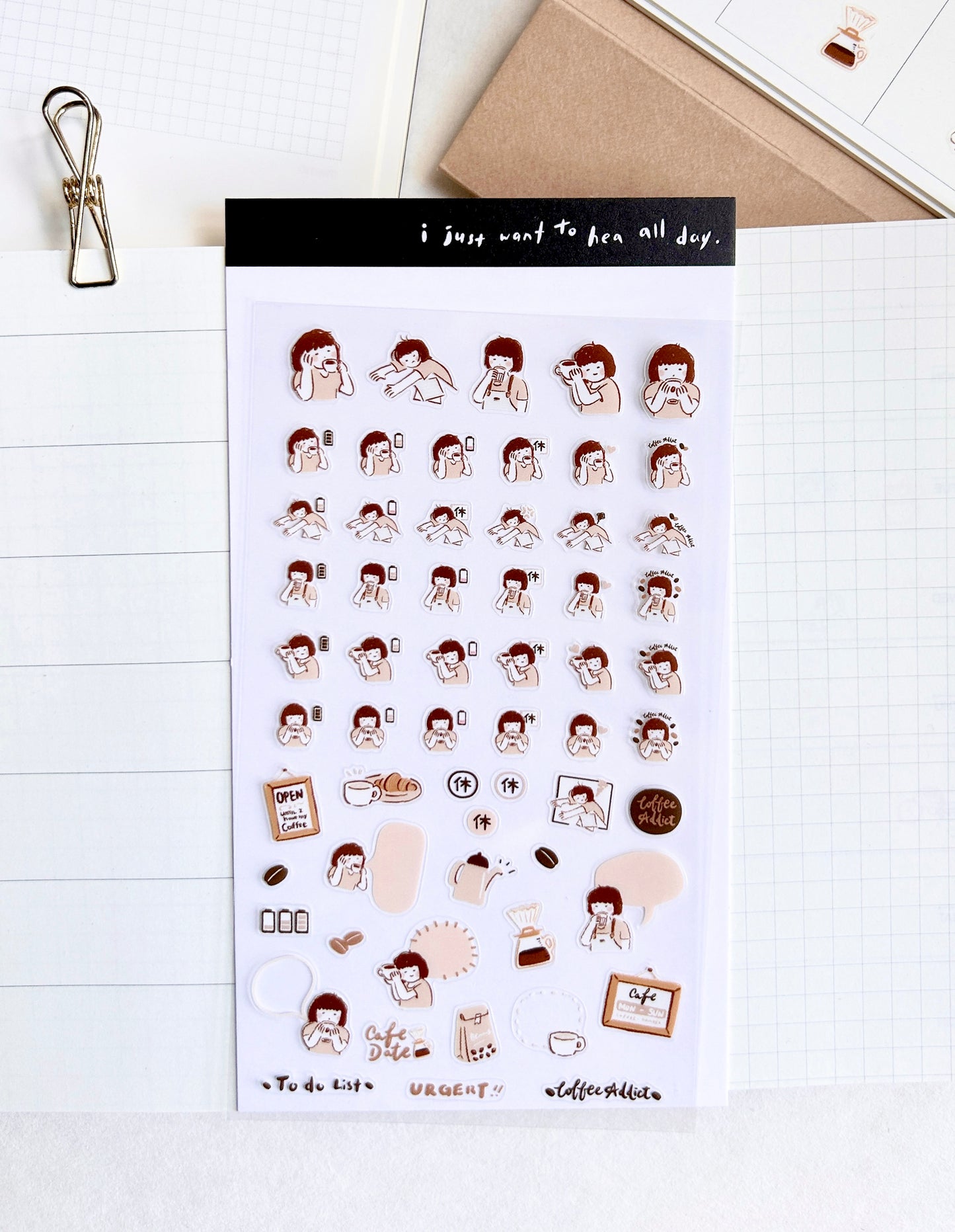 Miss Ng Yuk Sticker Sheet Vol.8 Coffee Addict