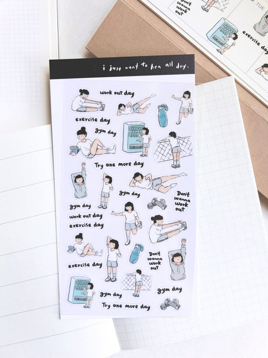 Miss Ng Yuk Sticker Sheet Vol.9 Tries to Exercise