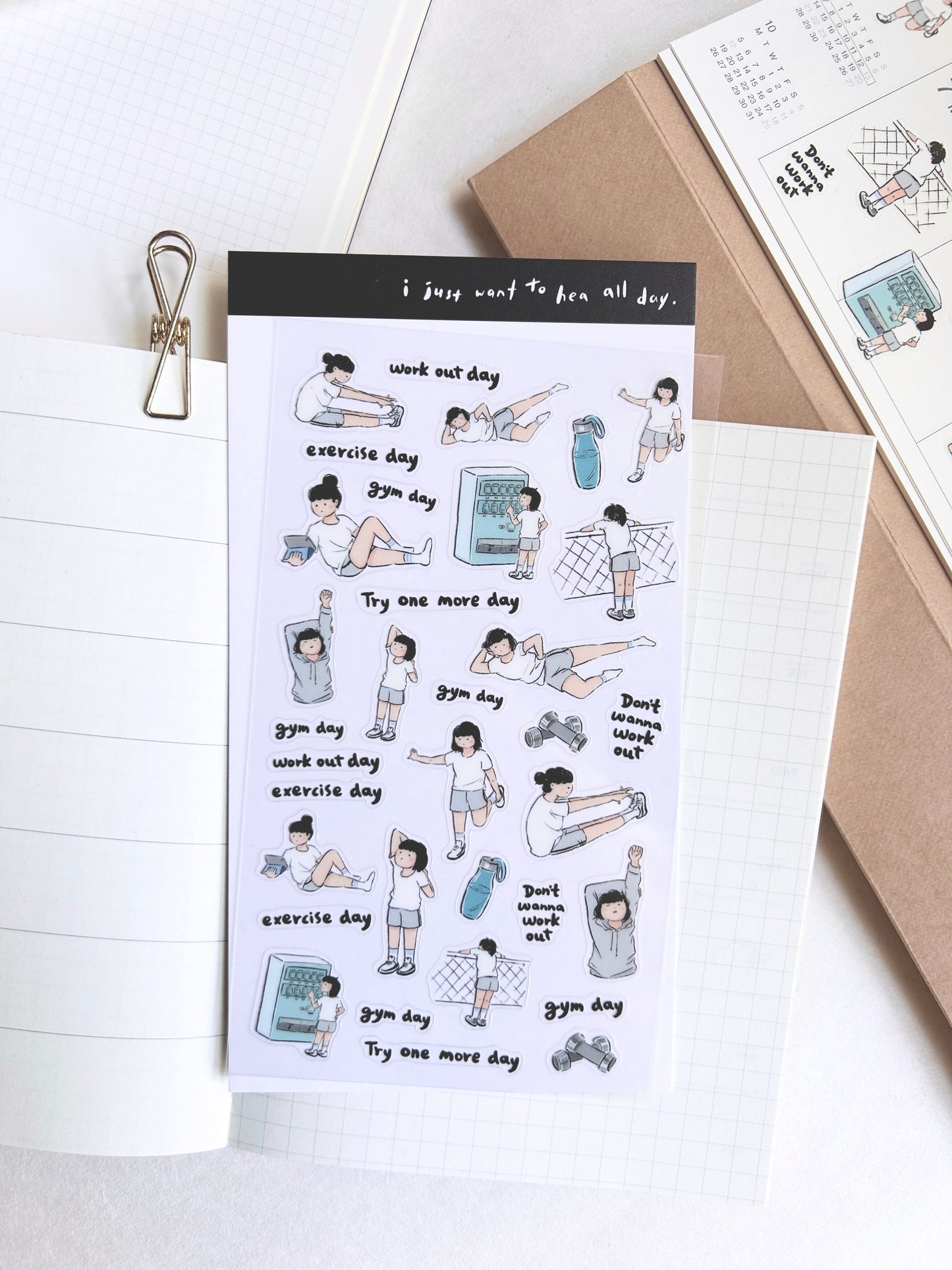 Miss Ng Yuk Sticker Sheet Vol.9 Tries to Exercise