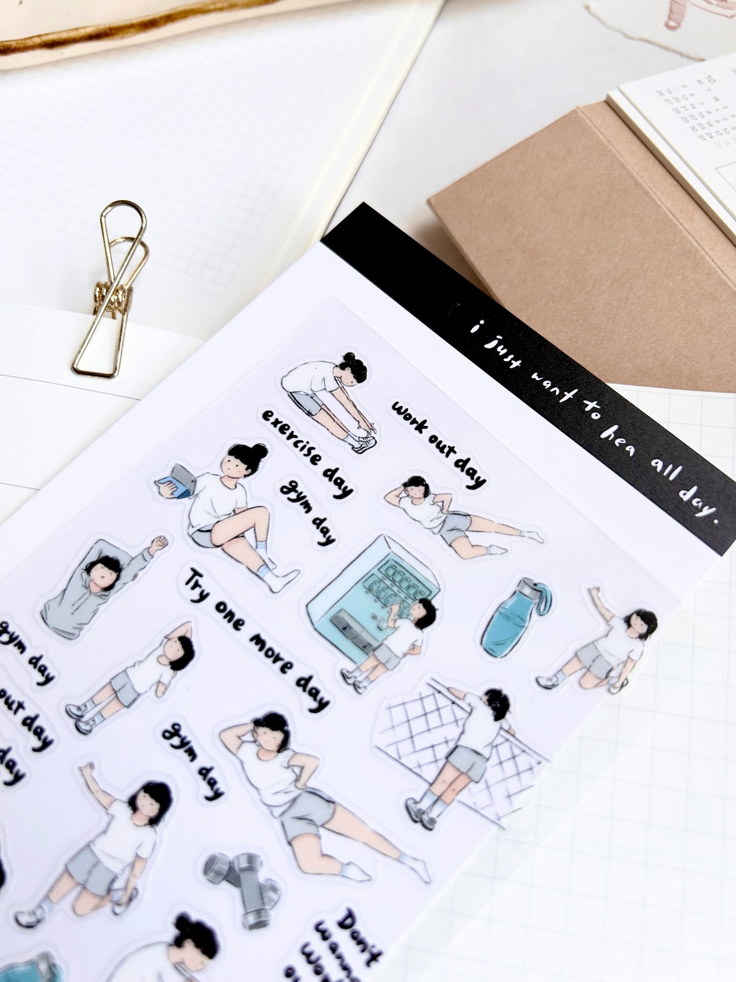 Miss Ng Yuk Sticker Sheet Vol.9 Tries to Exercise