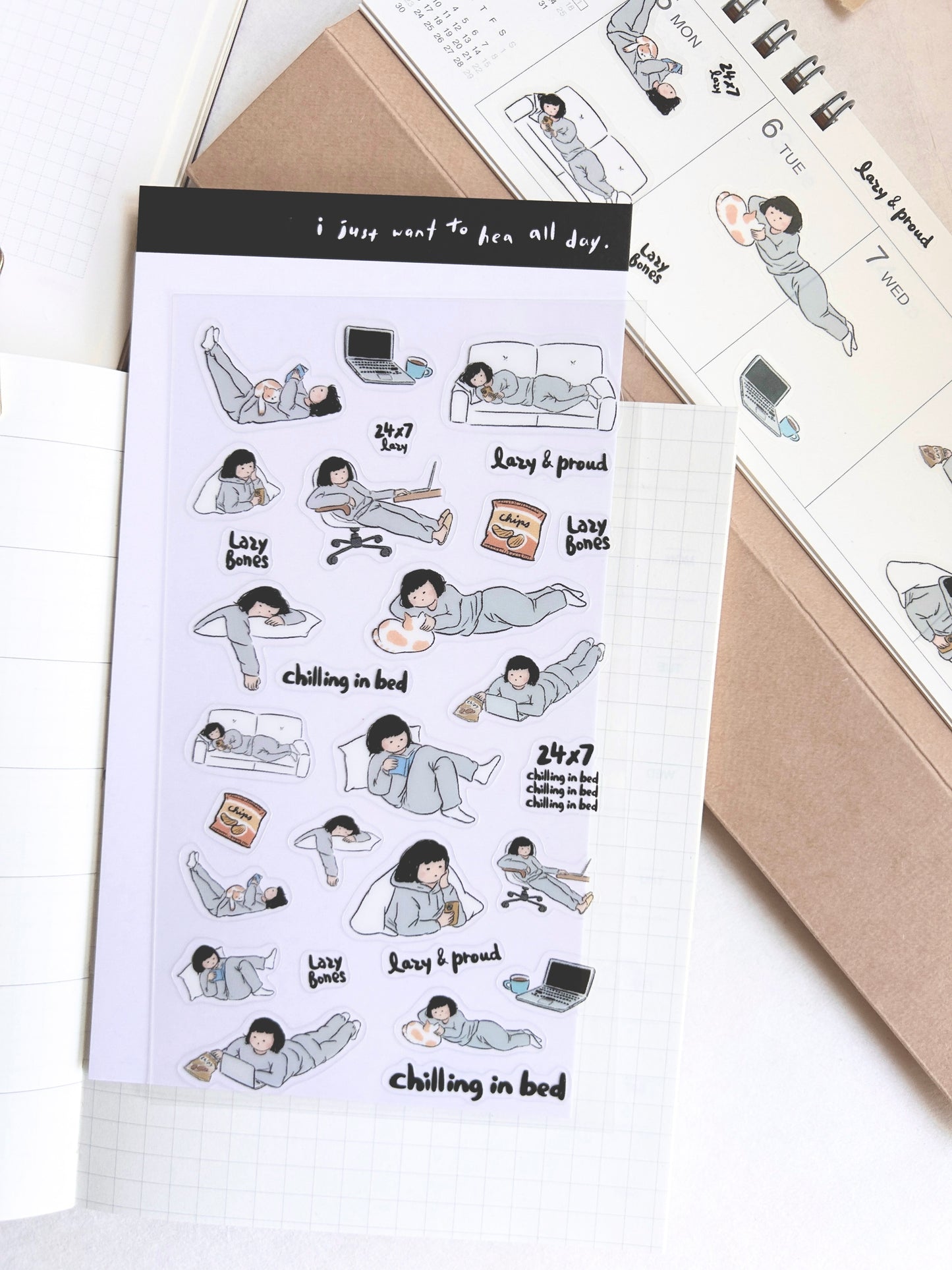 Miss Ng Yuk Sticker Sheet Vol.10 Lazy Bones